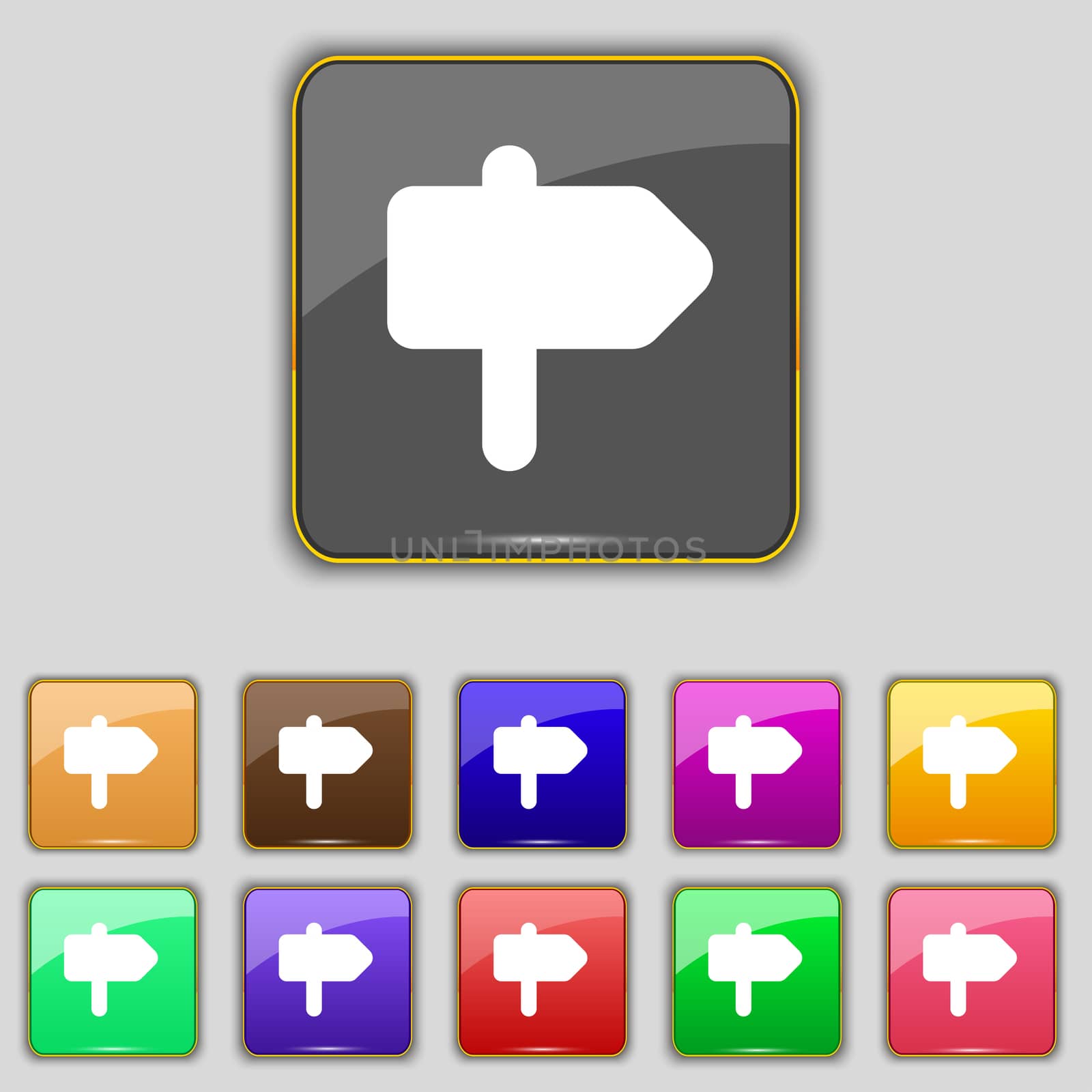 Information Road icon sign. Set with eleven colored buttons for your site. illustration