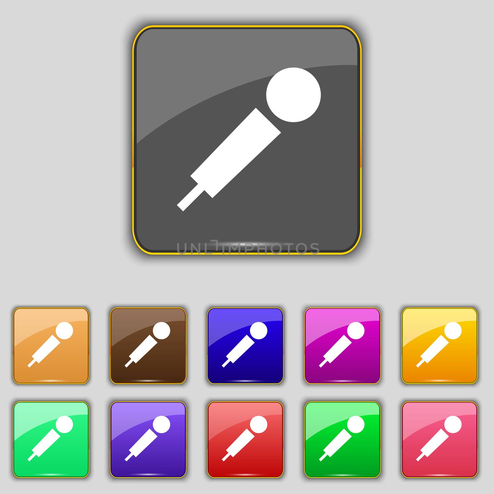 microphone icon sign. Set with eleven colored buttons for your site.  by serhii_lohvyniuk