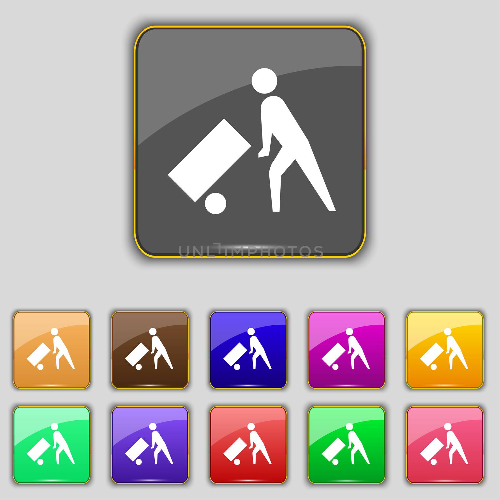 Loader icon sign. Set with eleven colored buttons for your site.  by serhii_lohvyniuk