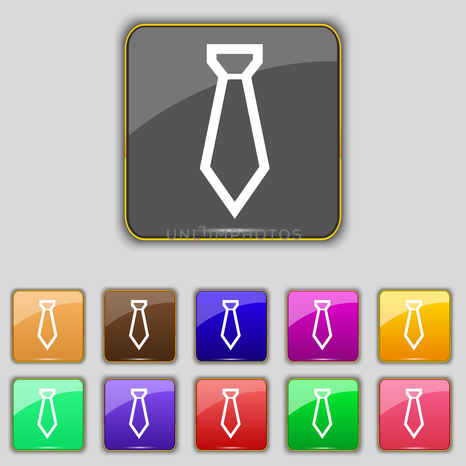 Tie icon sign. Set with eleven colored buttons for your site.  by serhii_lohvyniuk