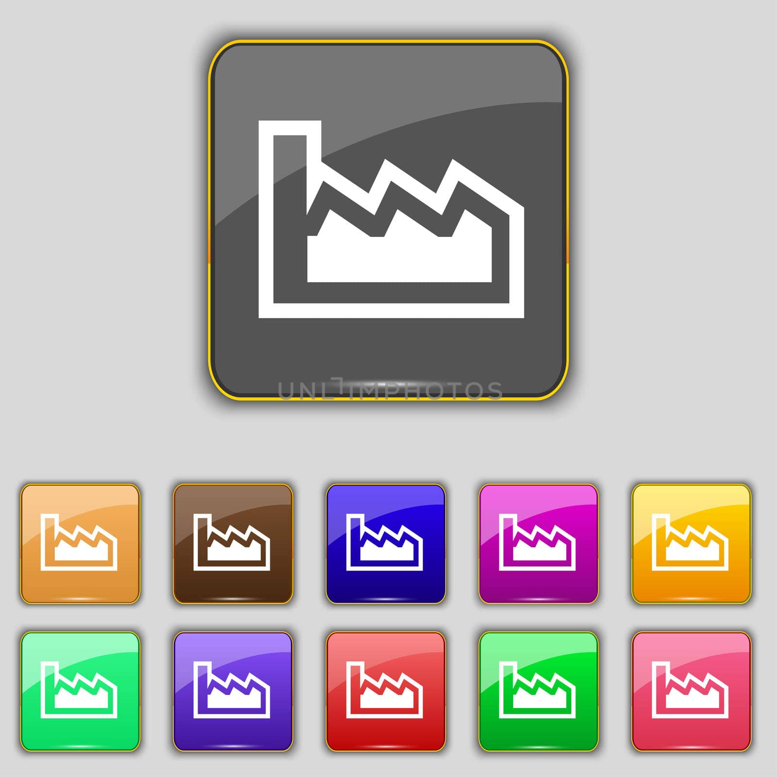 Chart icon sign. Set with eleven colored buttons for your site. illustration