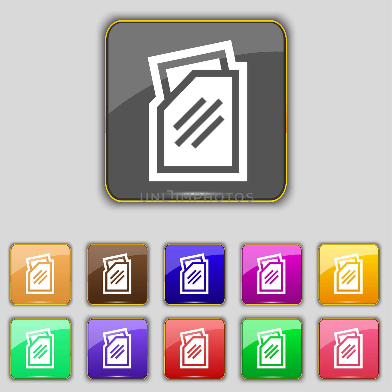 Text file icon sign. Set with eleven colored buttons for your site. illustration