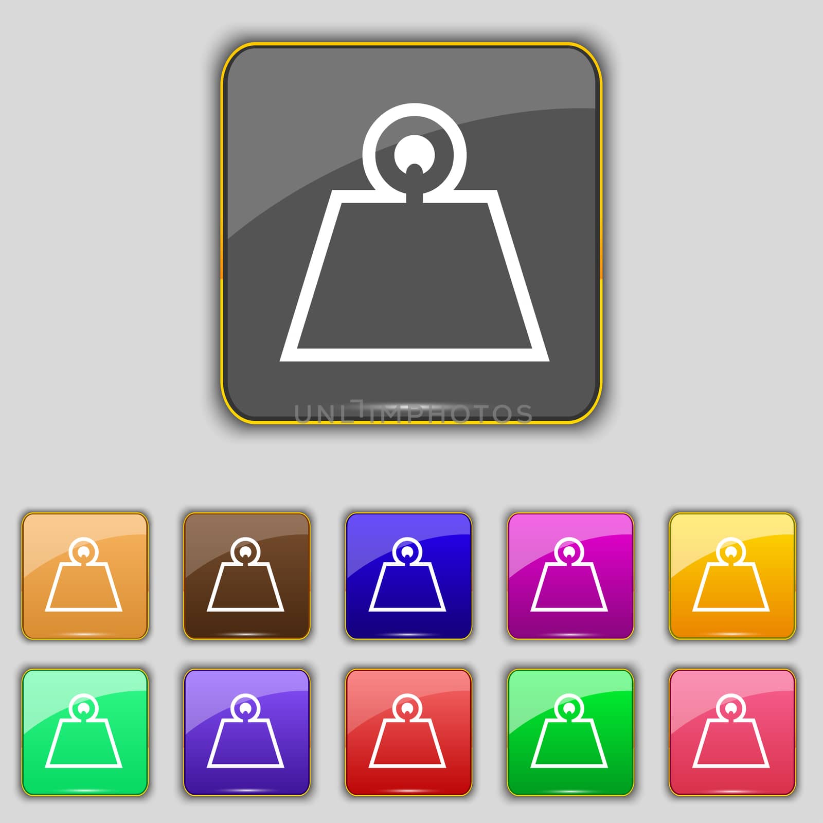 Weight icon sign. Set with eleven colored buttons for your site.  by serhii_lohvyniuk