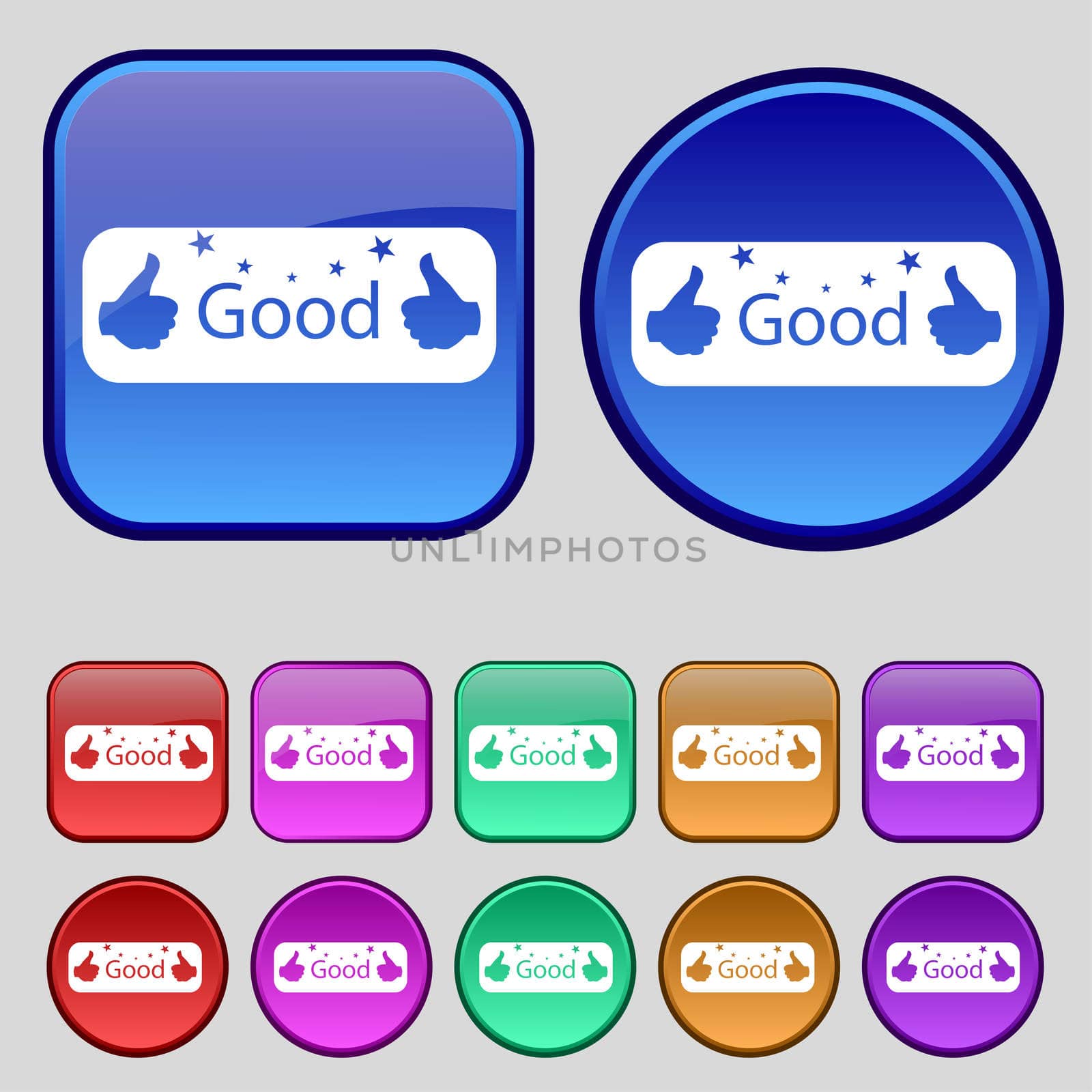 Good sign icon. Set of colored buttons.  by serhii_lohvyniuk