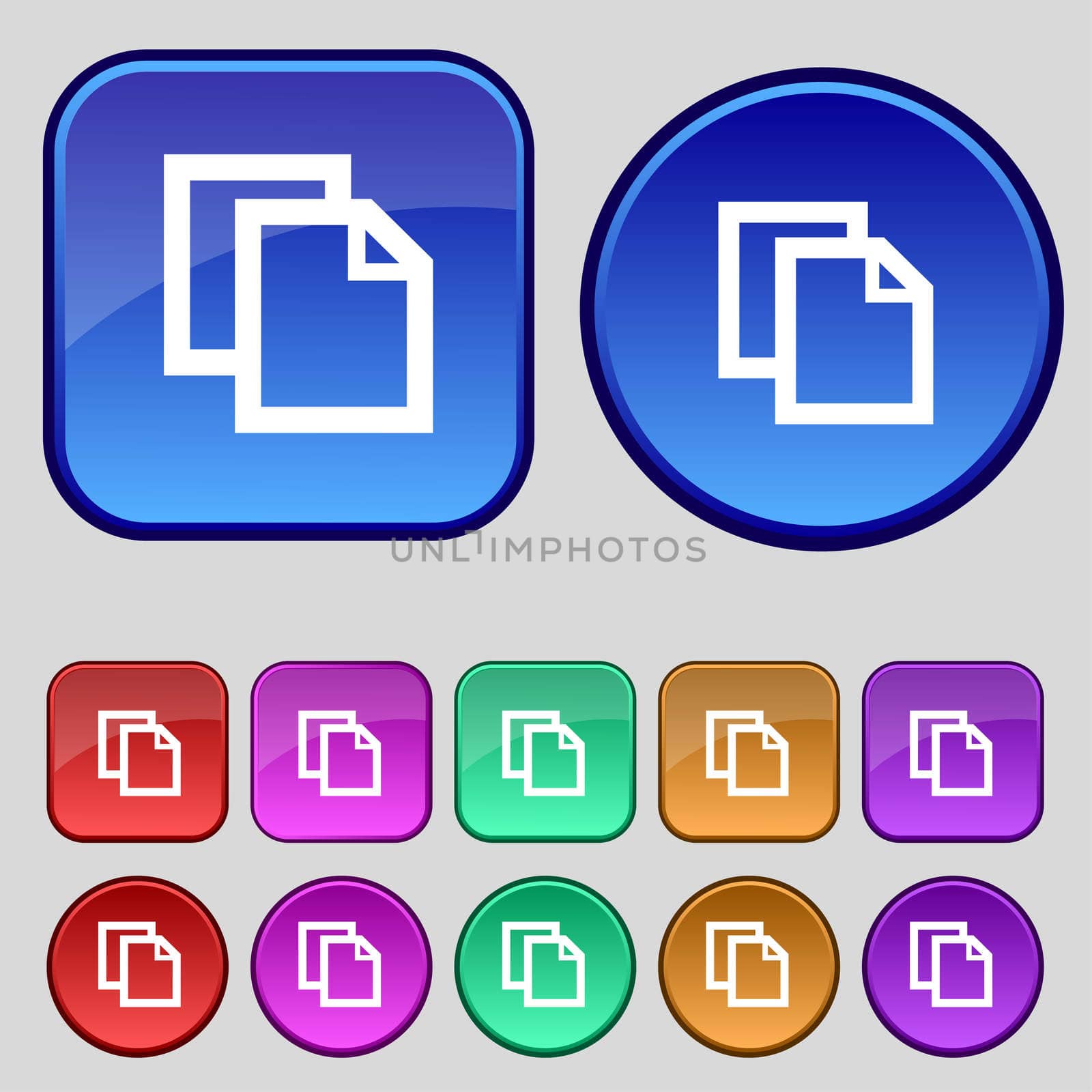 Edit document sign icon. content button. Set colourful buttons Modern UI website navigation. illustration