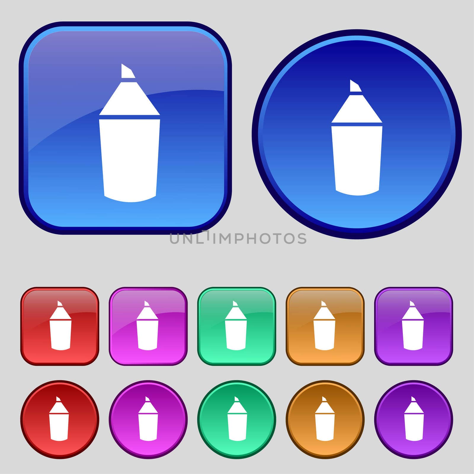 Pencil sign icon. Edit content button. Set of colored buttons.  by serhii_lohvyniuk