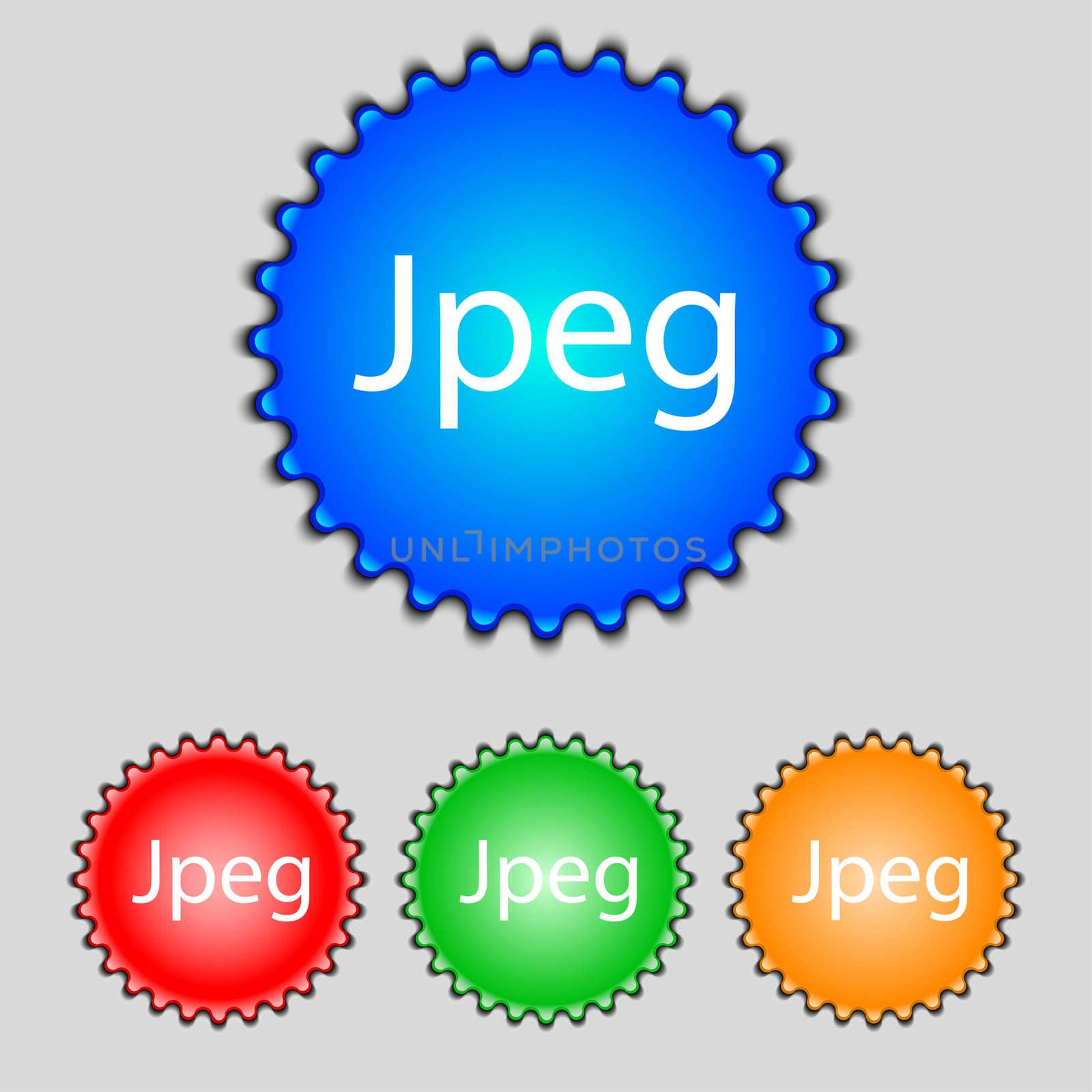 File JPG sign icon. Download image file symbol. Set of colored buttons.  by serhii_lohvyniuk