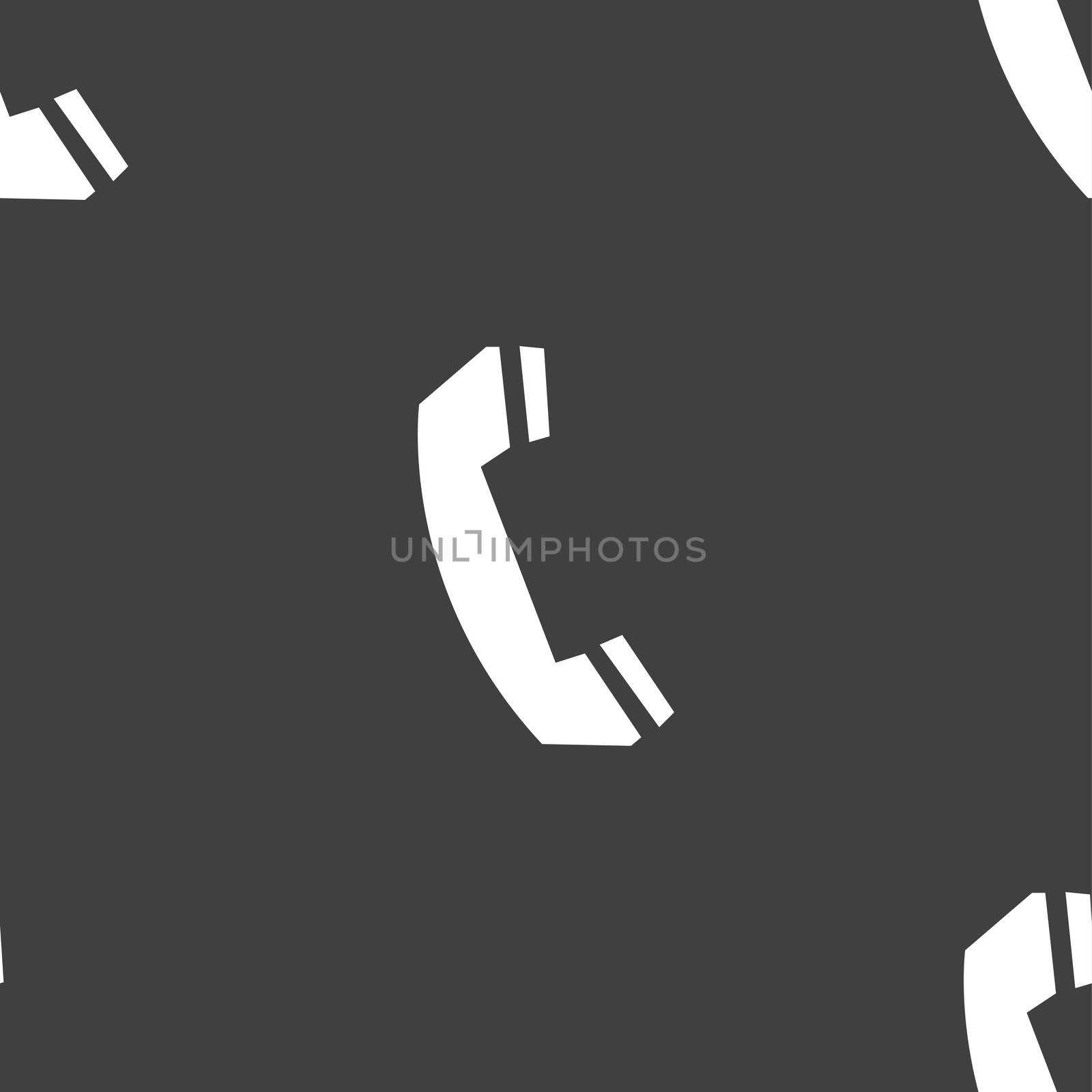 Phone sign icon. Support symbol. Call center. Seamless pattern on a gray background. illustration