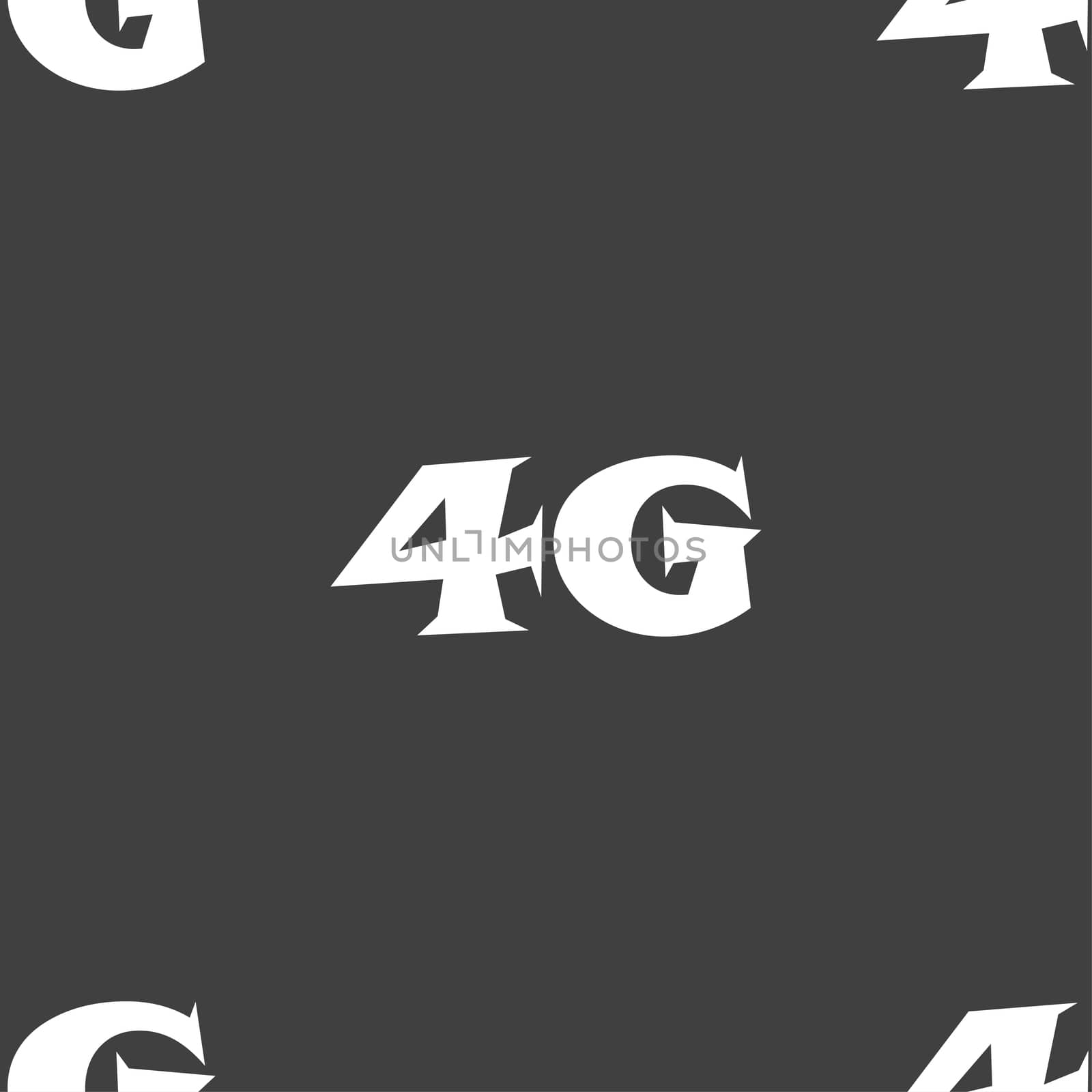 4G sign icon. Mobile telecommunications technology symbol. Seamless pattern on a gray background. illustration