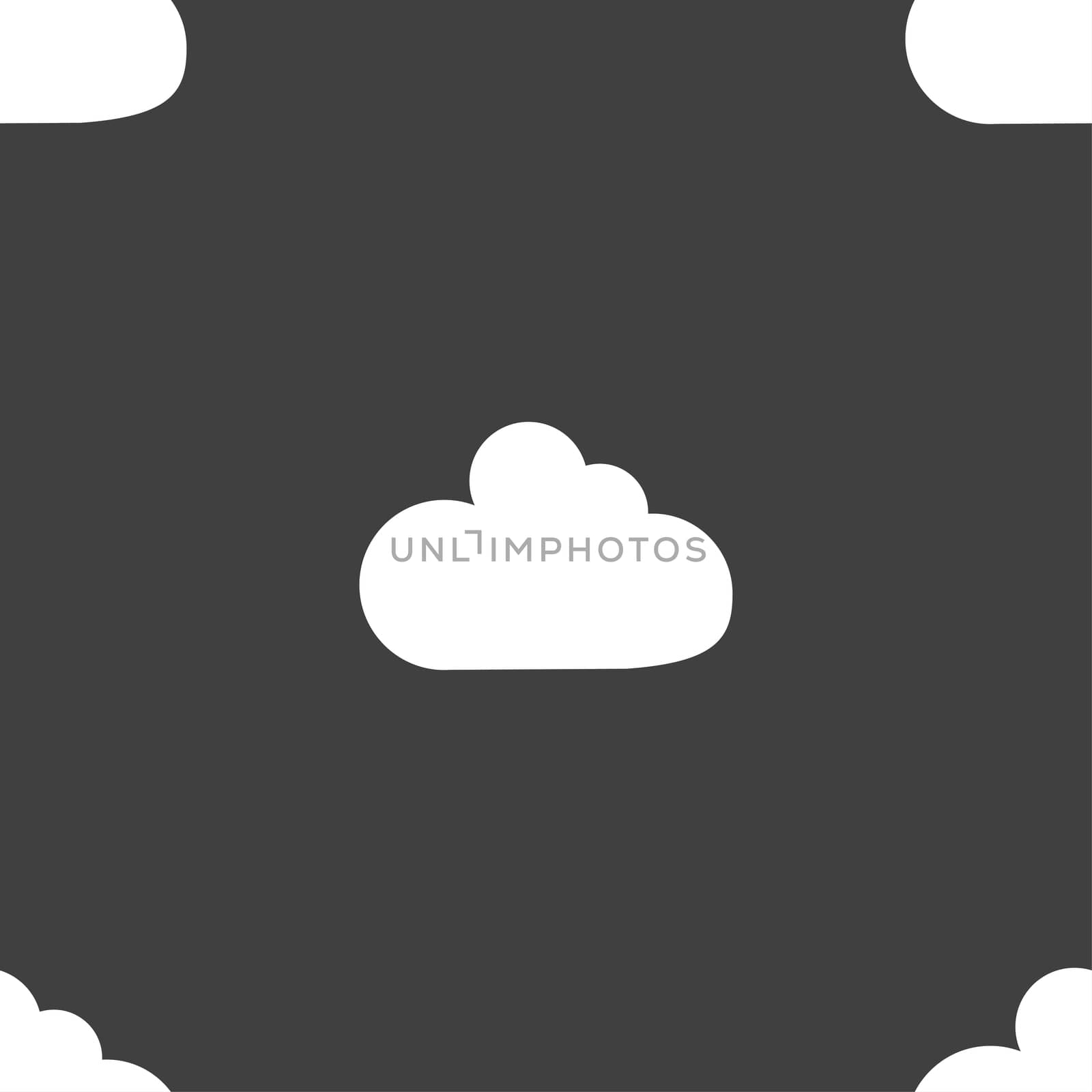 Cloud sign icon. Data storage symbol. Seamless pattern on a gray background. illustration