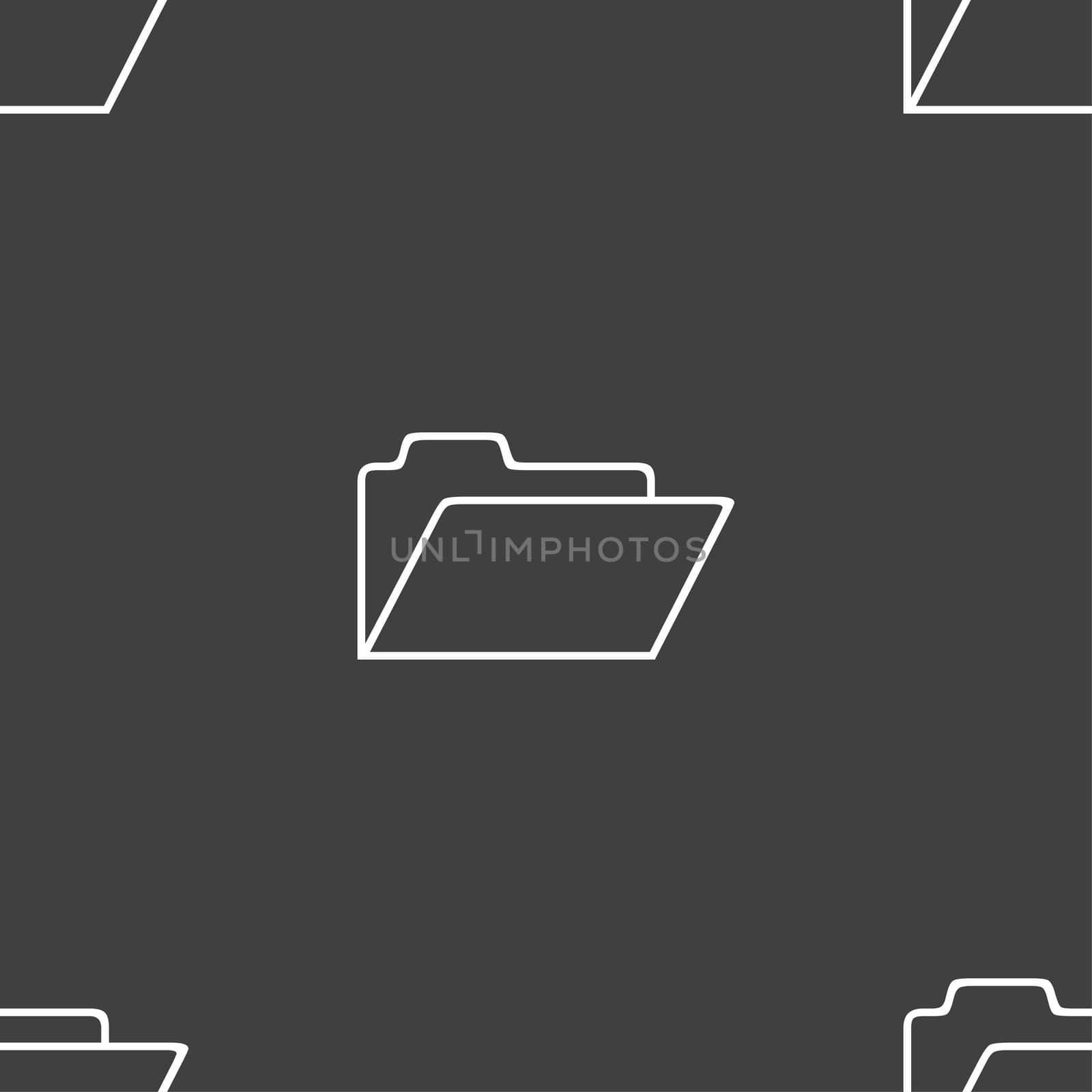 Document folder sign. Accounting binder symbol. Seamless pattern on a gray background.  by serhii_lohvyniuk