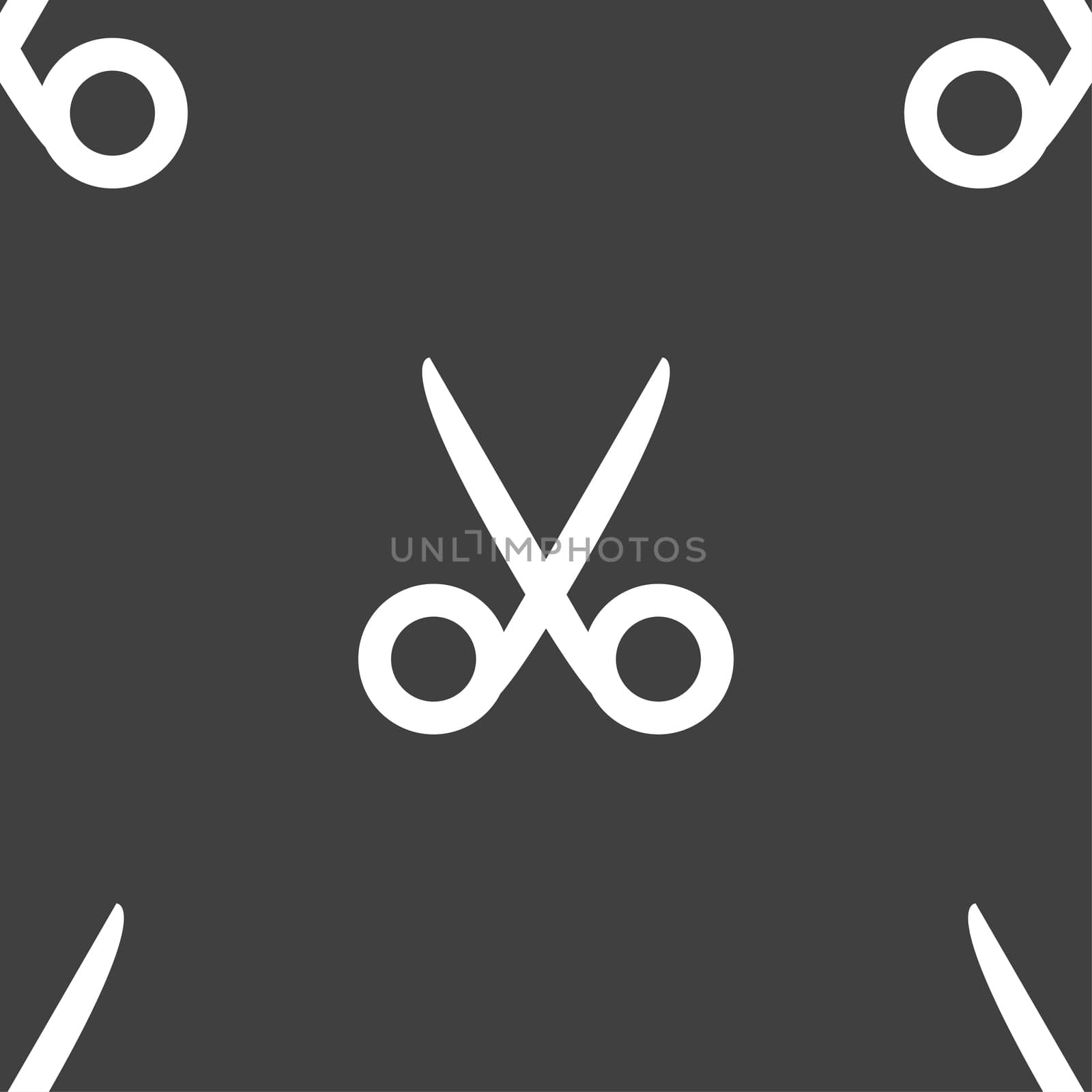 Scissors hairdresser sign icon. Tailor symbol. Seamless pattern on a gray background. illustration