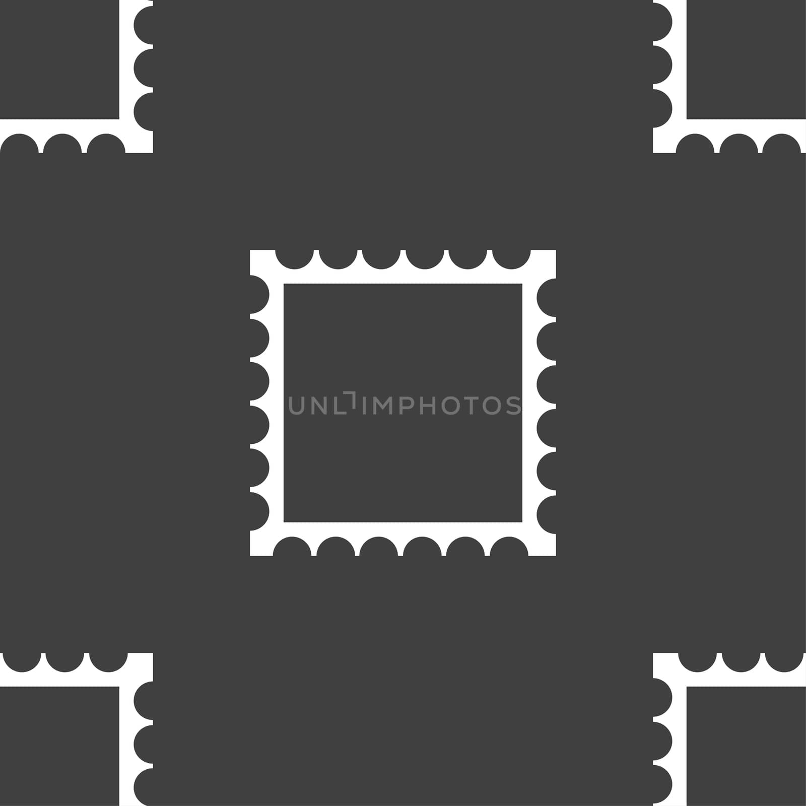 Photo frame template icon sign. Seamless pattern on a gray background. illustration