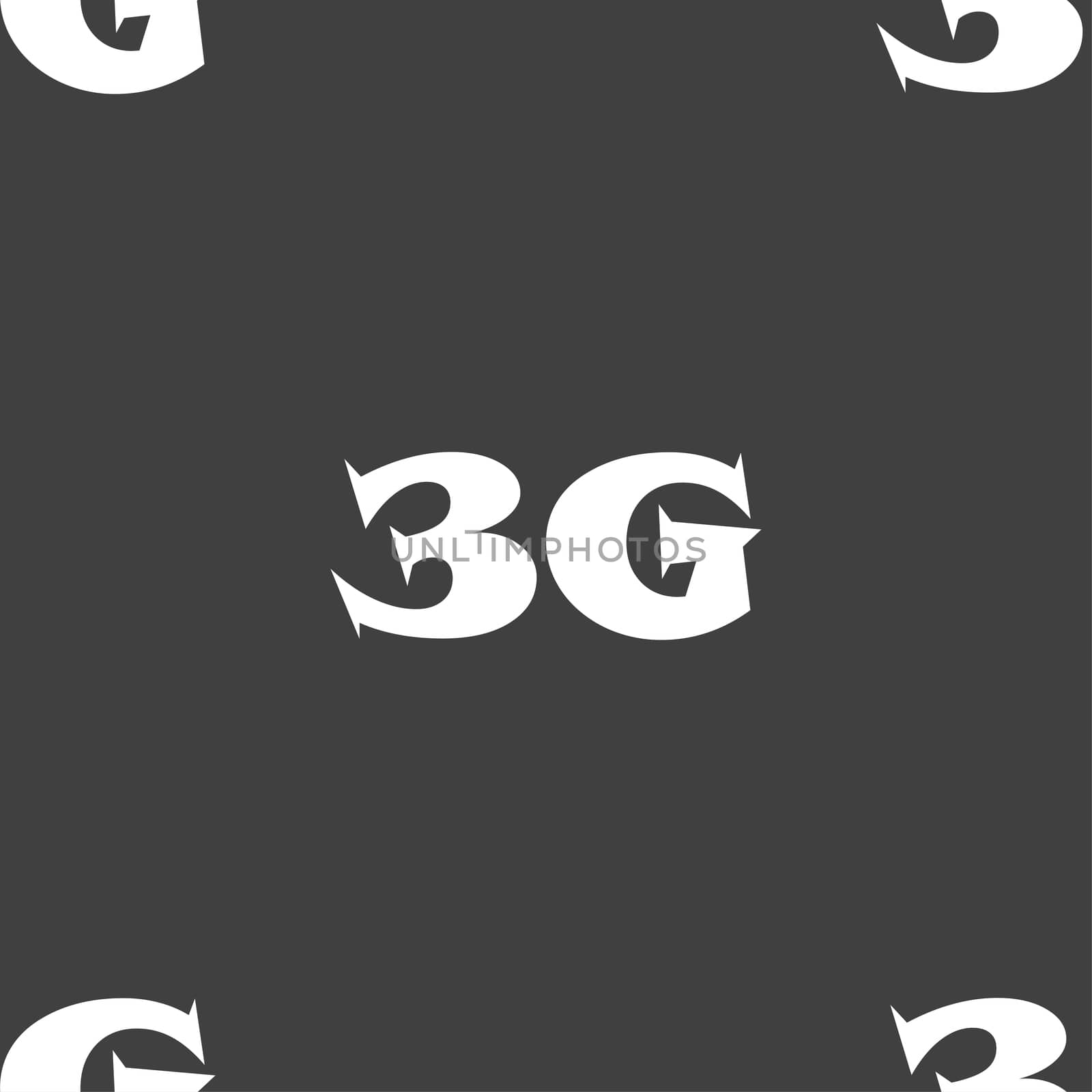 3G sign icon. Mobile telecommunications technology symbol. Seamless pattern on a gray background.  by serhii_lohvyniuk