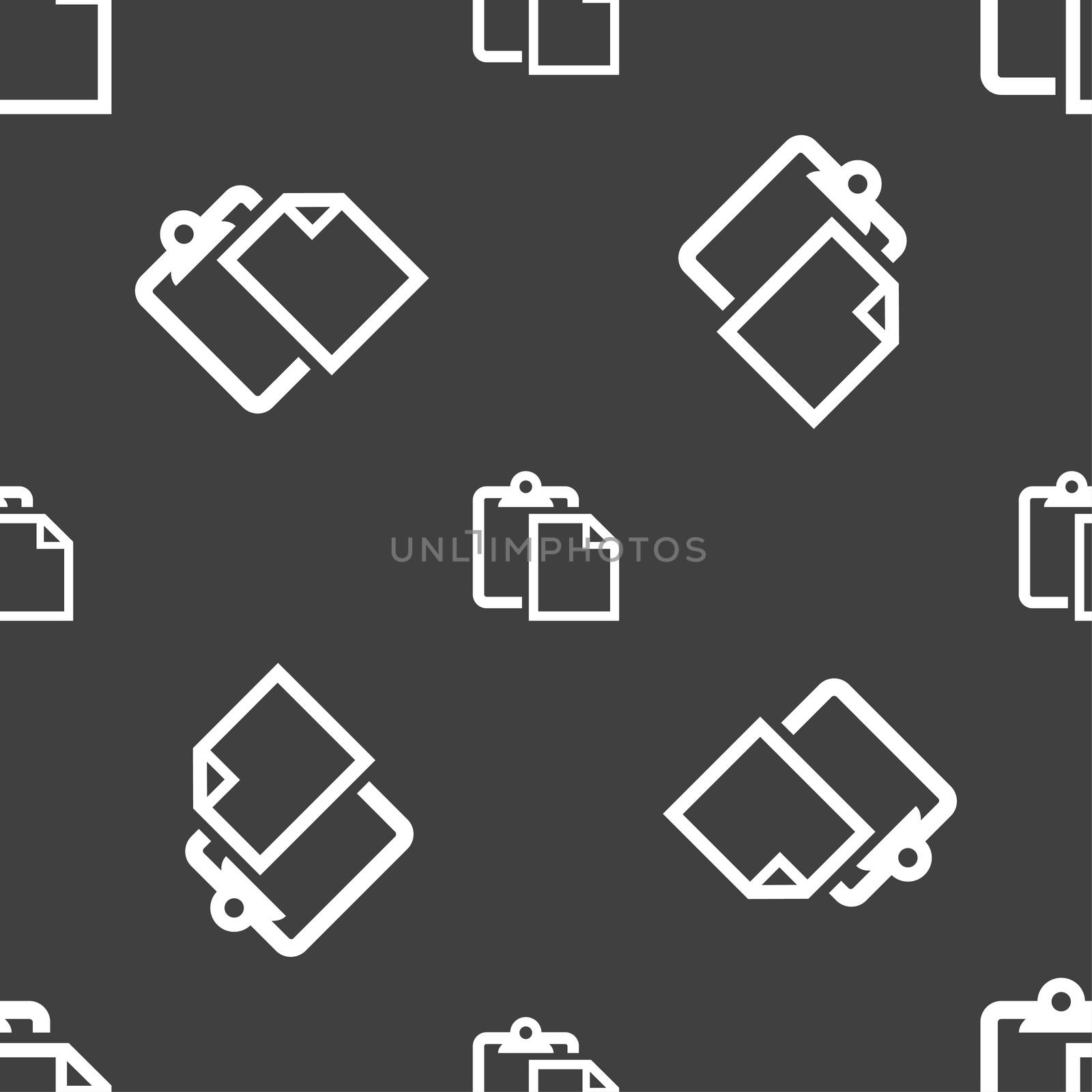 Edit document sign icon. Seamless pattern on a gray background.  by serhii_lohvyniuk