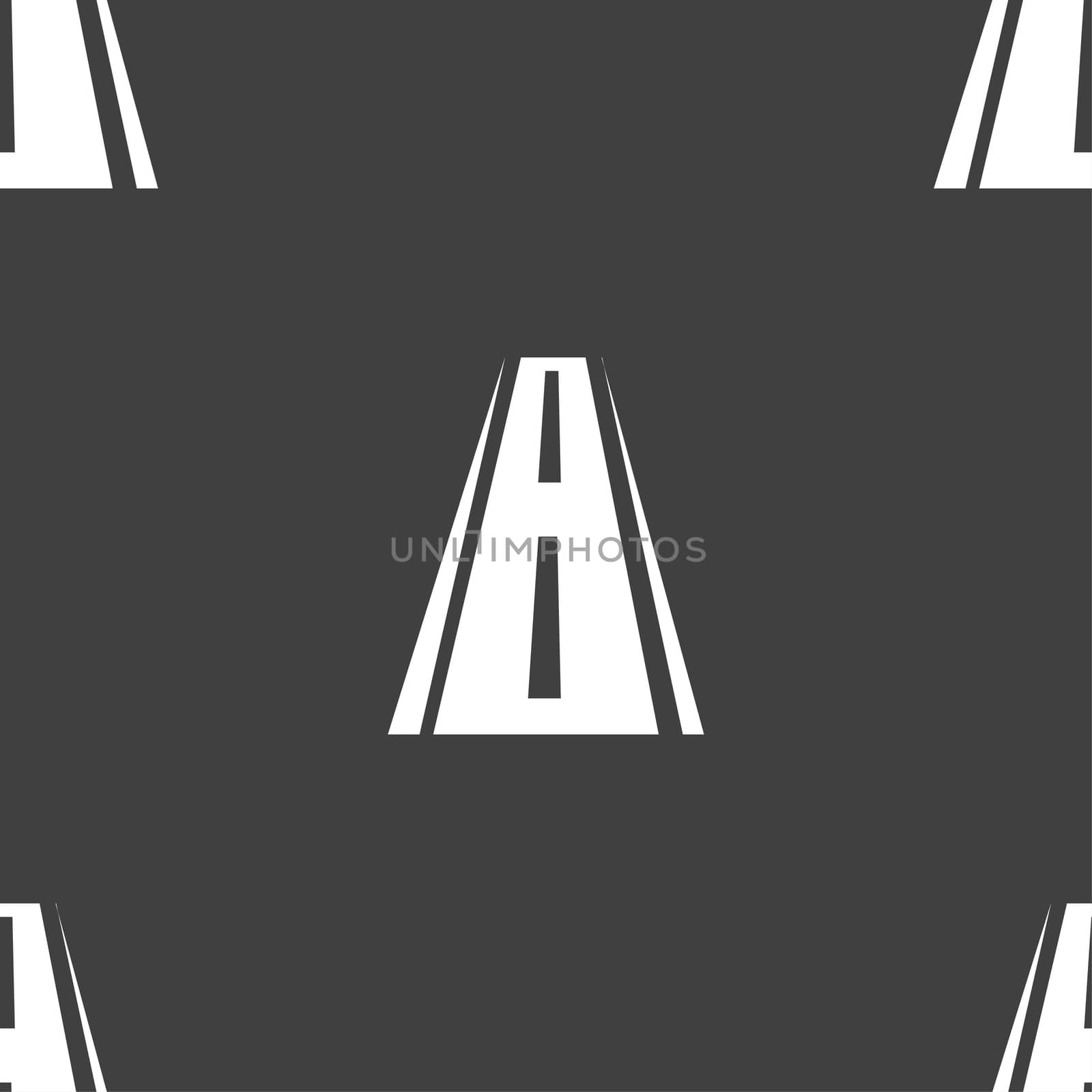 Road icon sign. Seamless pattern on a gray background.  by serhii_lohvyniuk