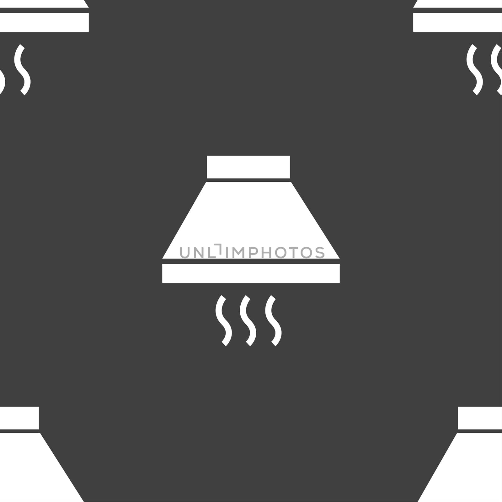 Kitchen hood icon sign. Seamless pattern on a gray background. illustration