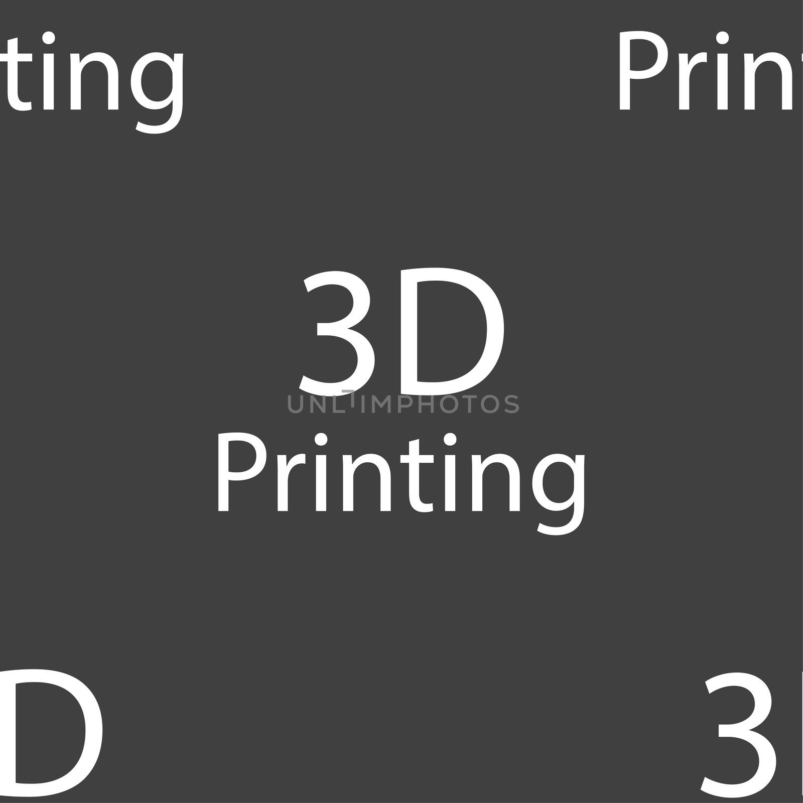 3D Print sign icon. 3d-Printing symbol. Seamless pattern on a gray background. illustration