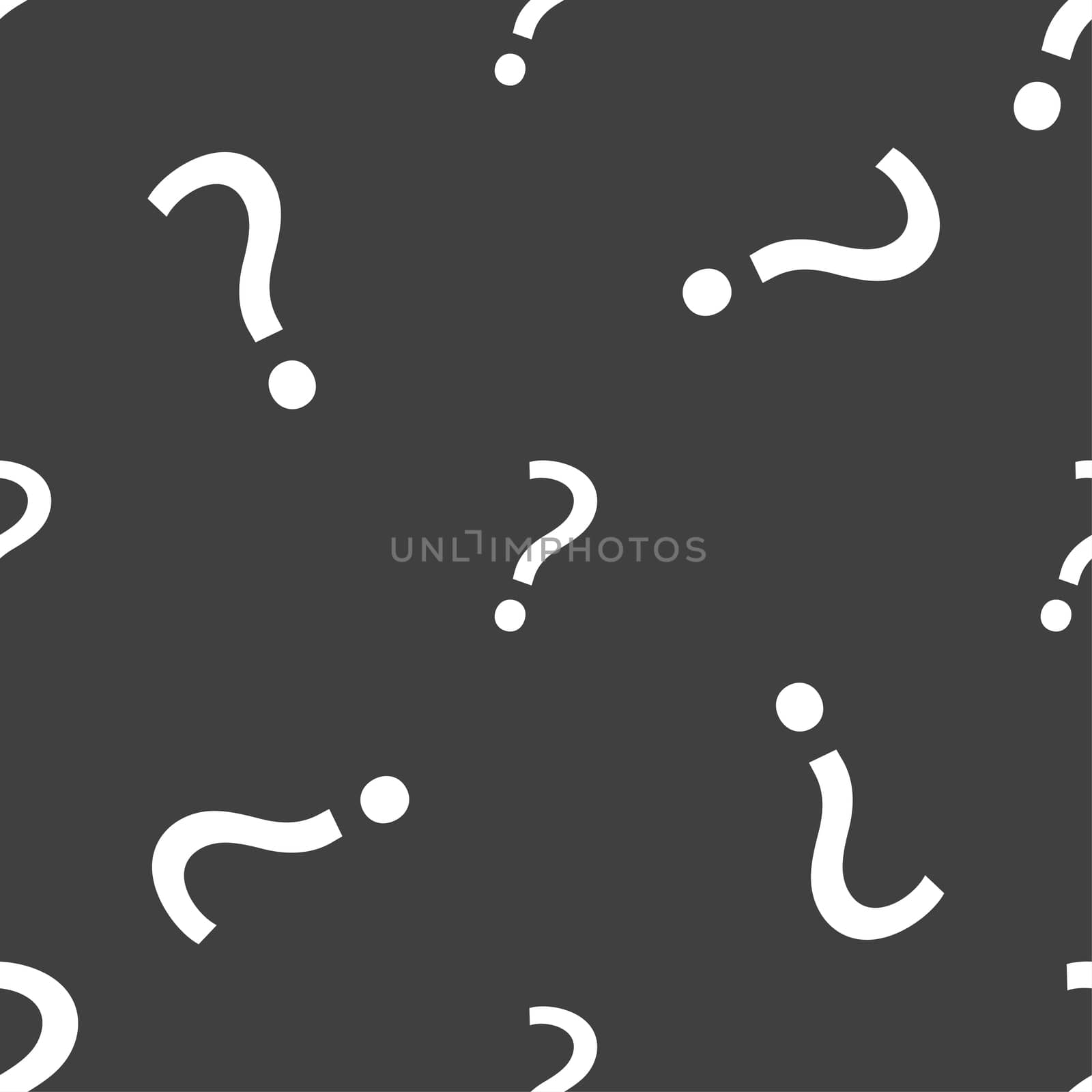 Question mark sign icon. Help symbol. FAQ sign. Seamless pattern on a gray background. illustration