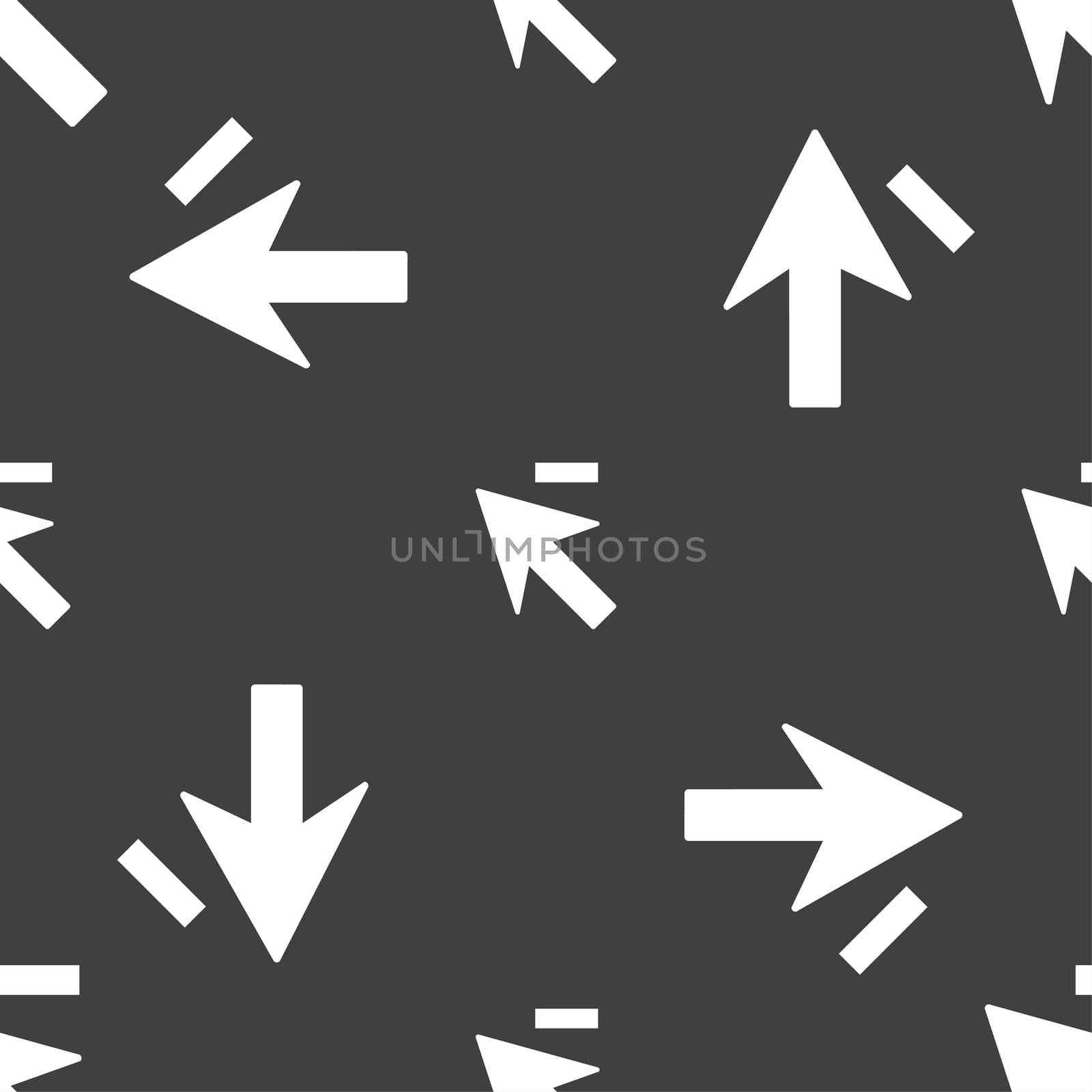 Cursor, arrow minus icon sign. Seamless pattern on a gray background.  by serhii_lohvyniuk