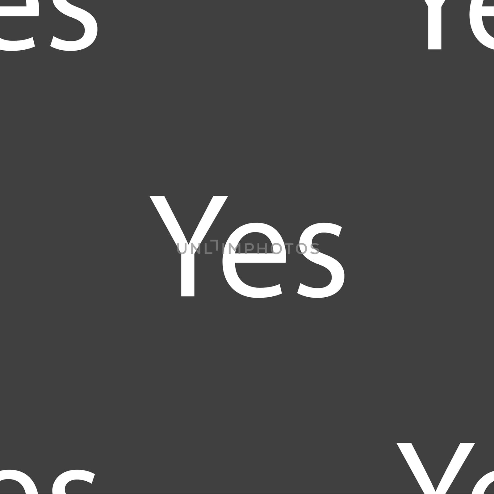 Yes sign icon. Positive check symbol. Seamless pattern on a gray background. illustration