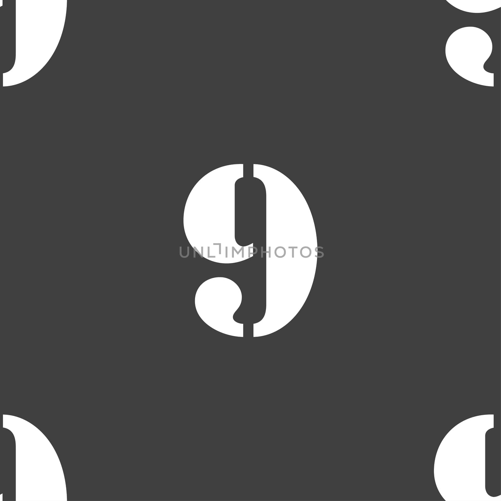 number Nine icon sign. Seamless pattern on a gray background.  by serhii_lohvyniuk