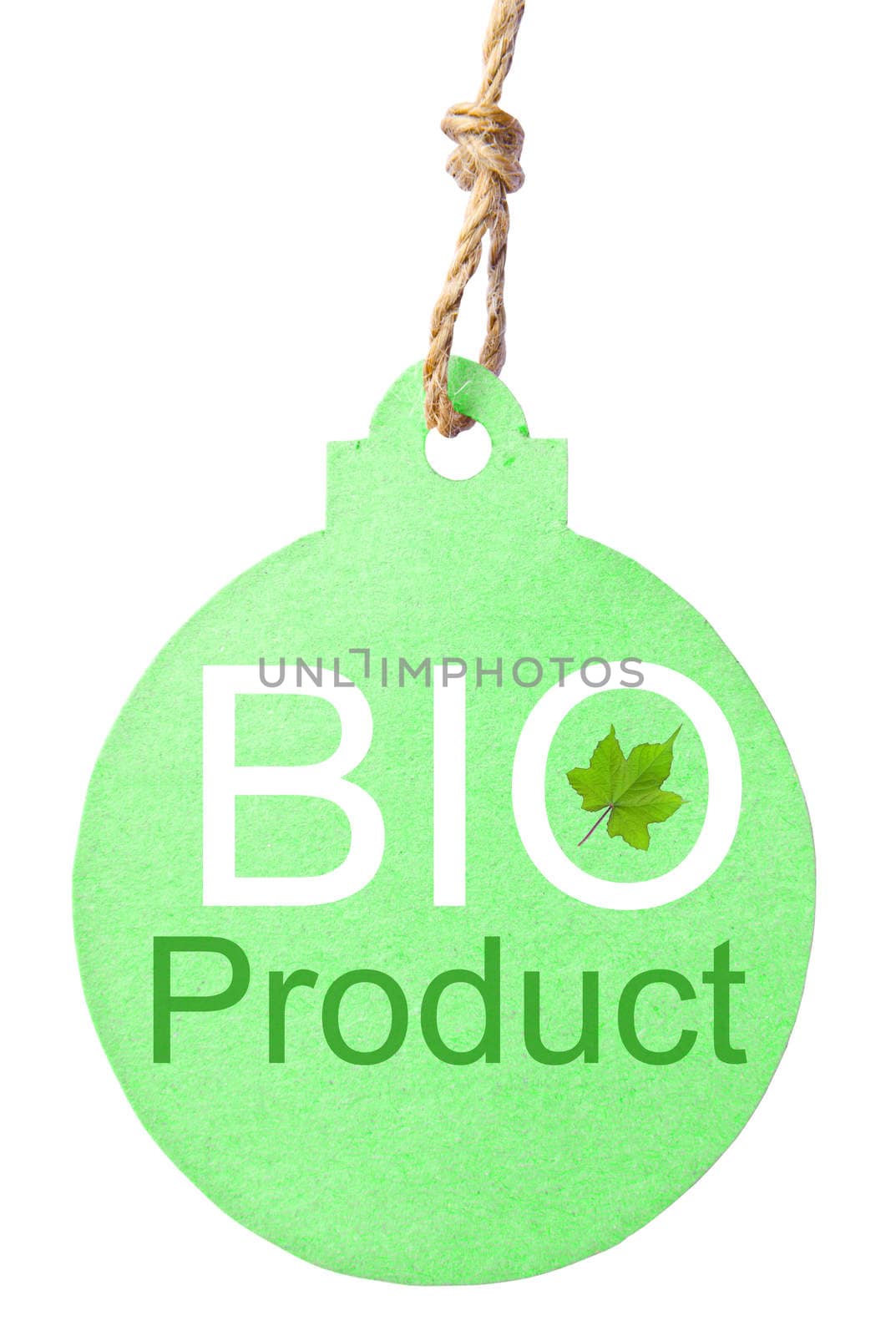 Eco friendly tag, Bio product. Clipping path