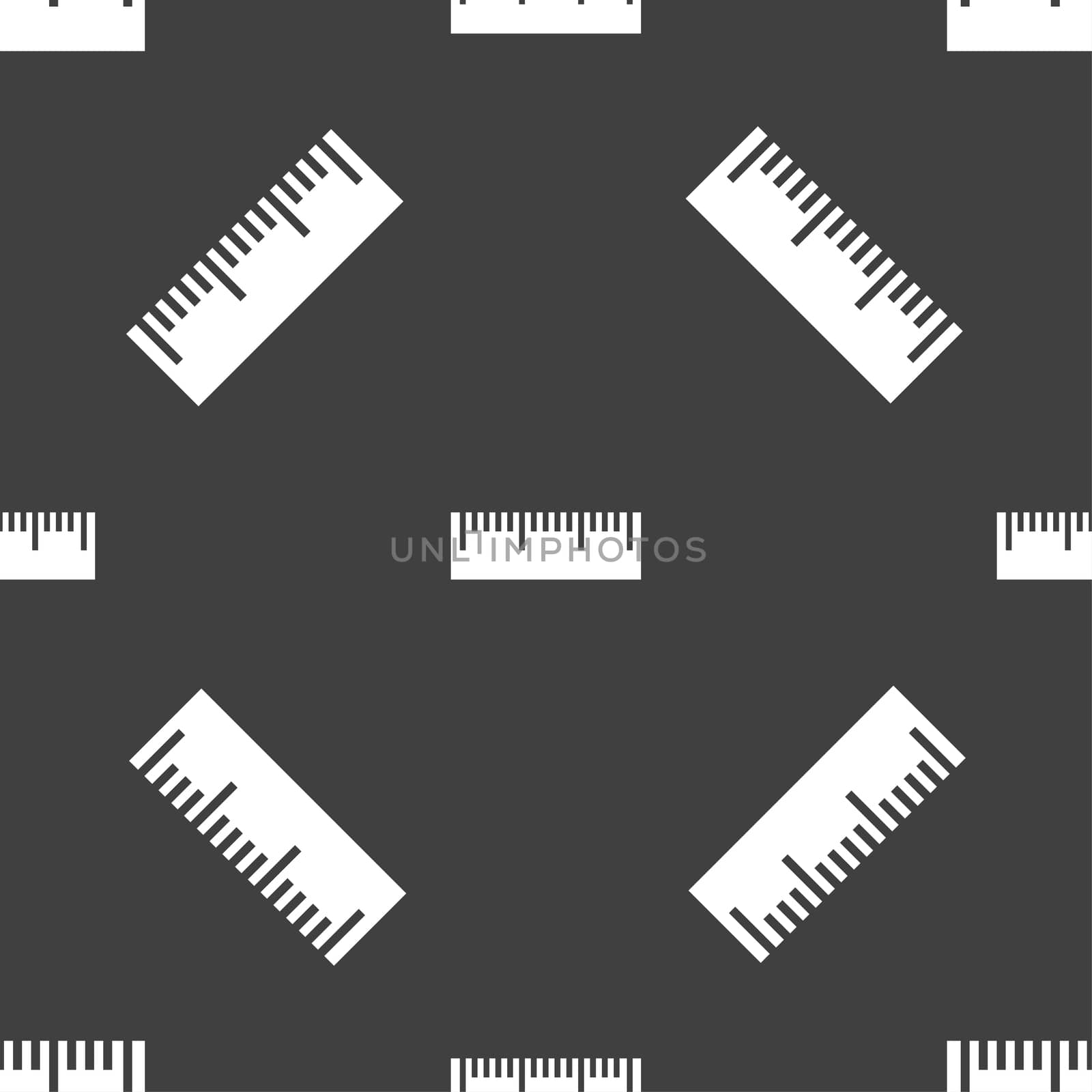 Ruler sign icon. School tool symbol. Seamless pattern on a gray background. illustration