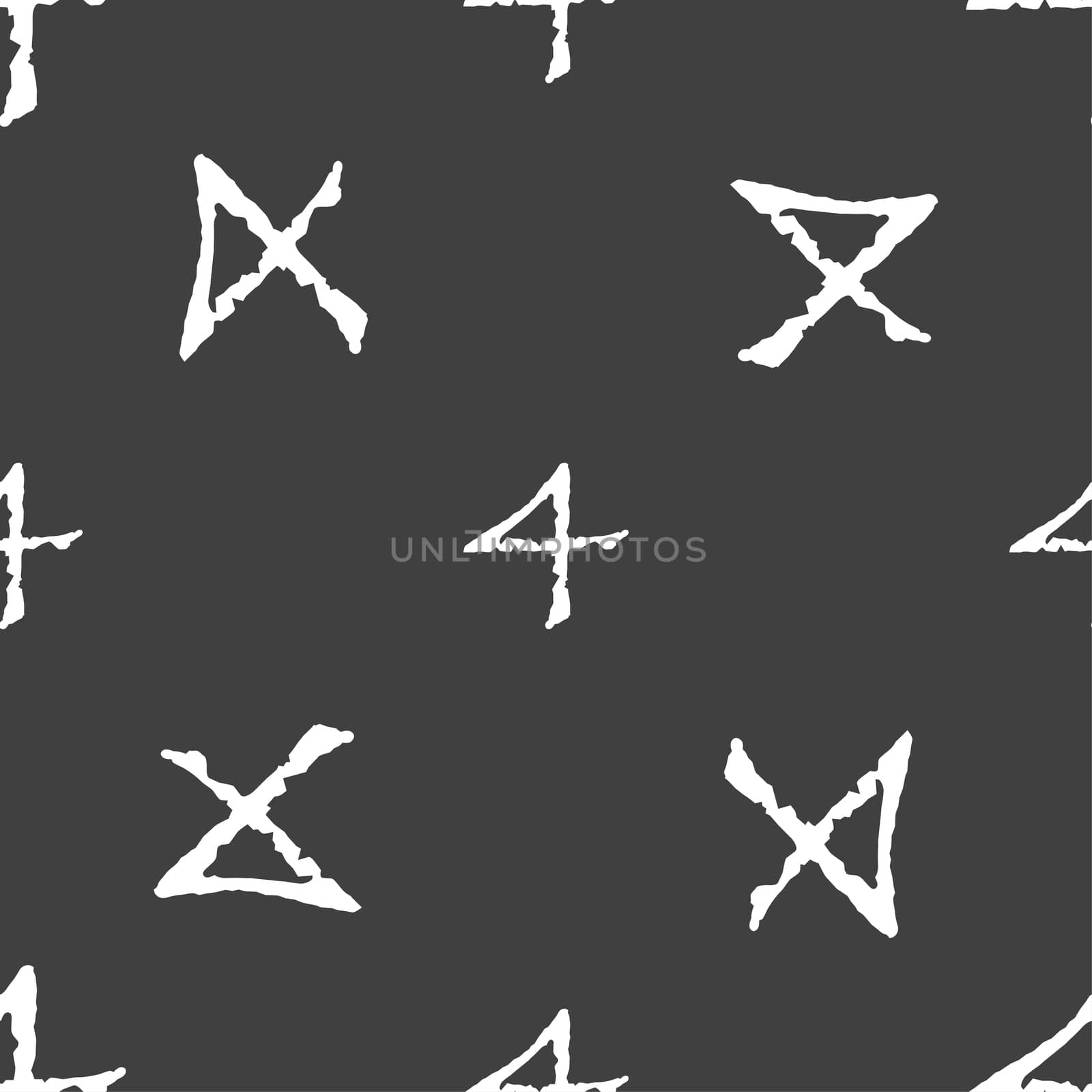 number four icon sign. Seamless pattern on a gray background.  by serhii_lohvyniuk