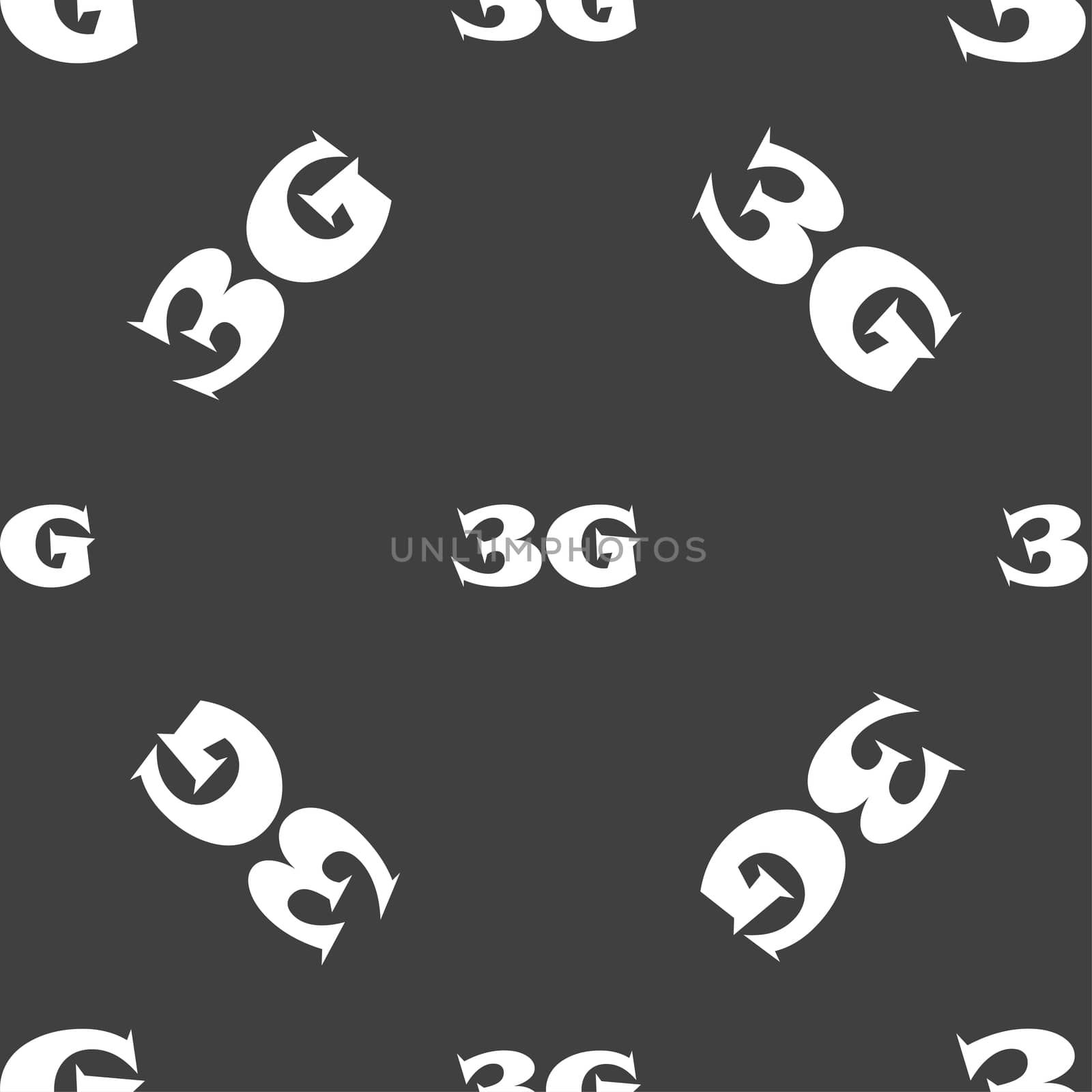 3G sign icon. Mobile telecommunications technology symbol. Seamless pattern on a gray background.  by serhii_lohvyniuk