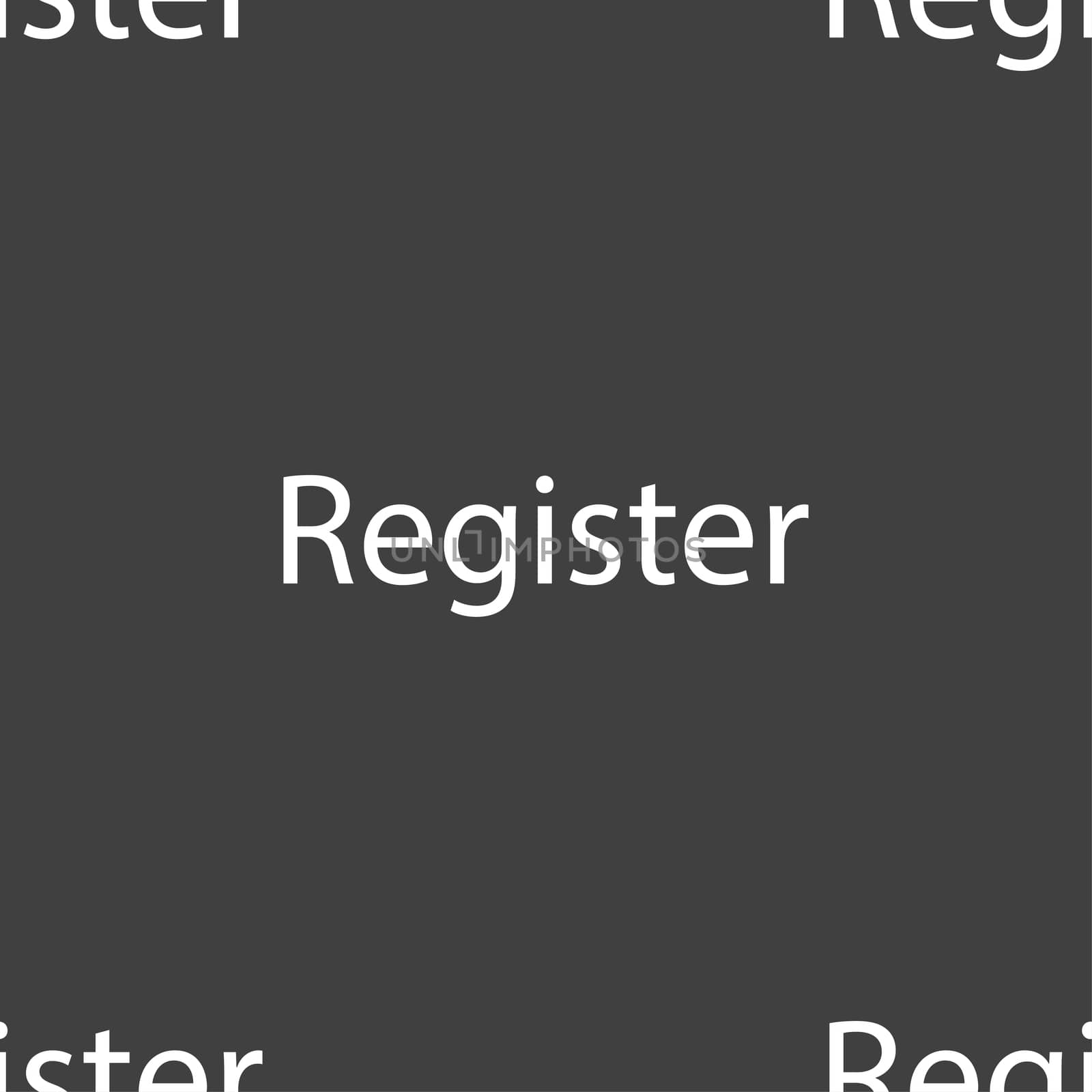Register sign icon. Membership symbol. Website navigation. Seamless pattern on a gray background.  by serhii_lohvyniuk