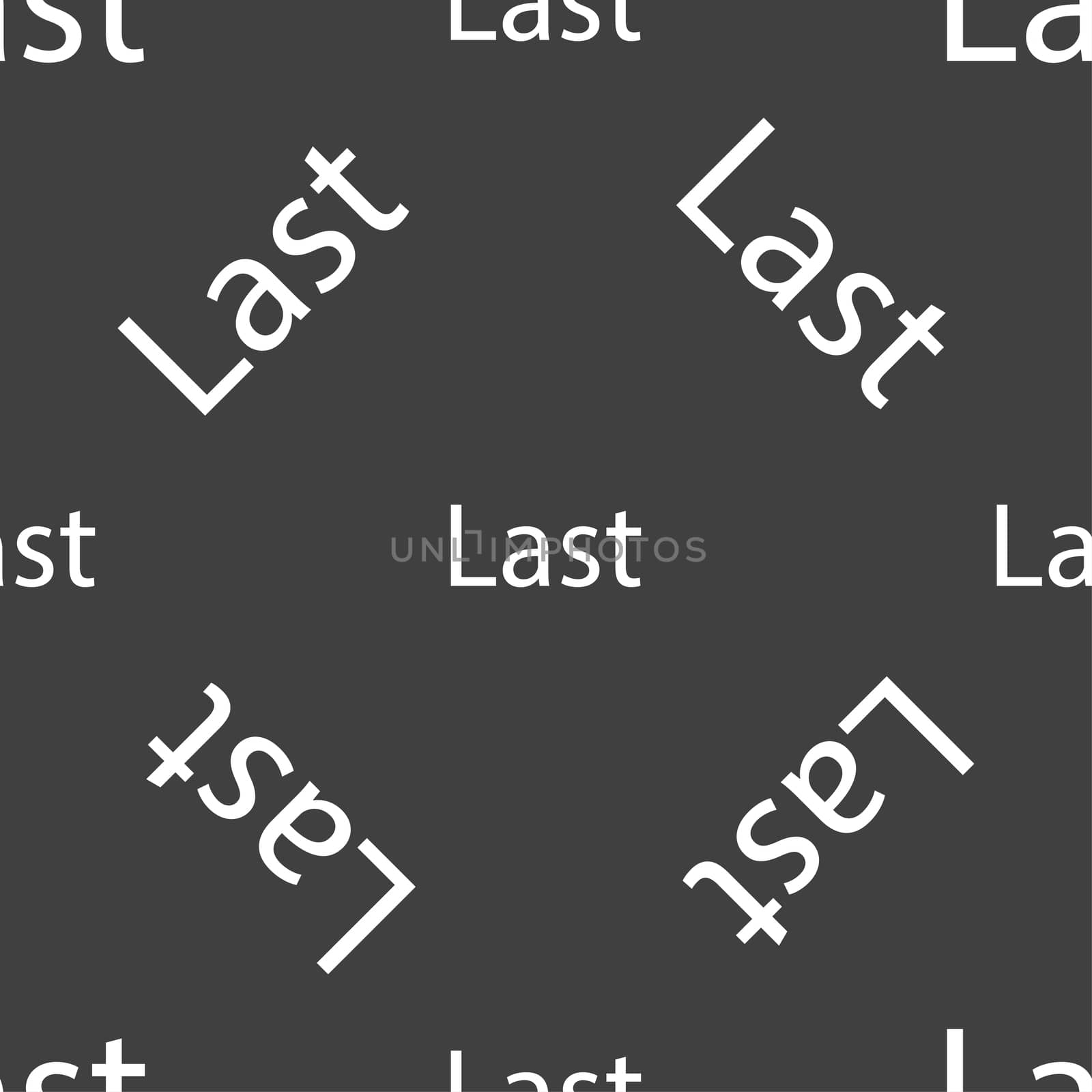 Last sign icon. Navigation symbol. Seamless pattern on a gray background.  by serhii_lohvyniuk