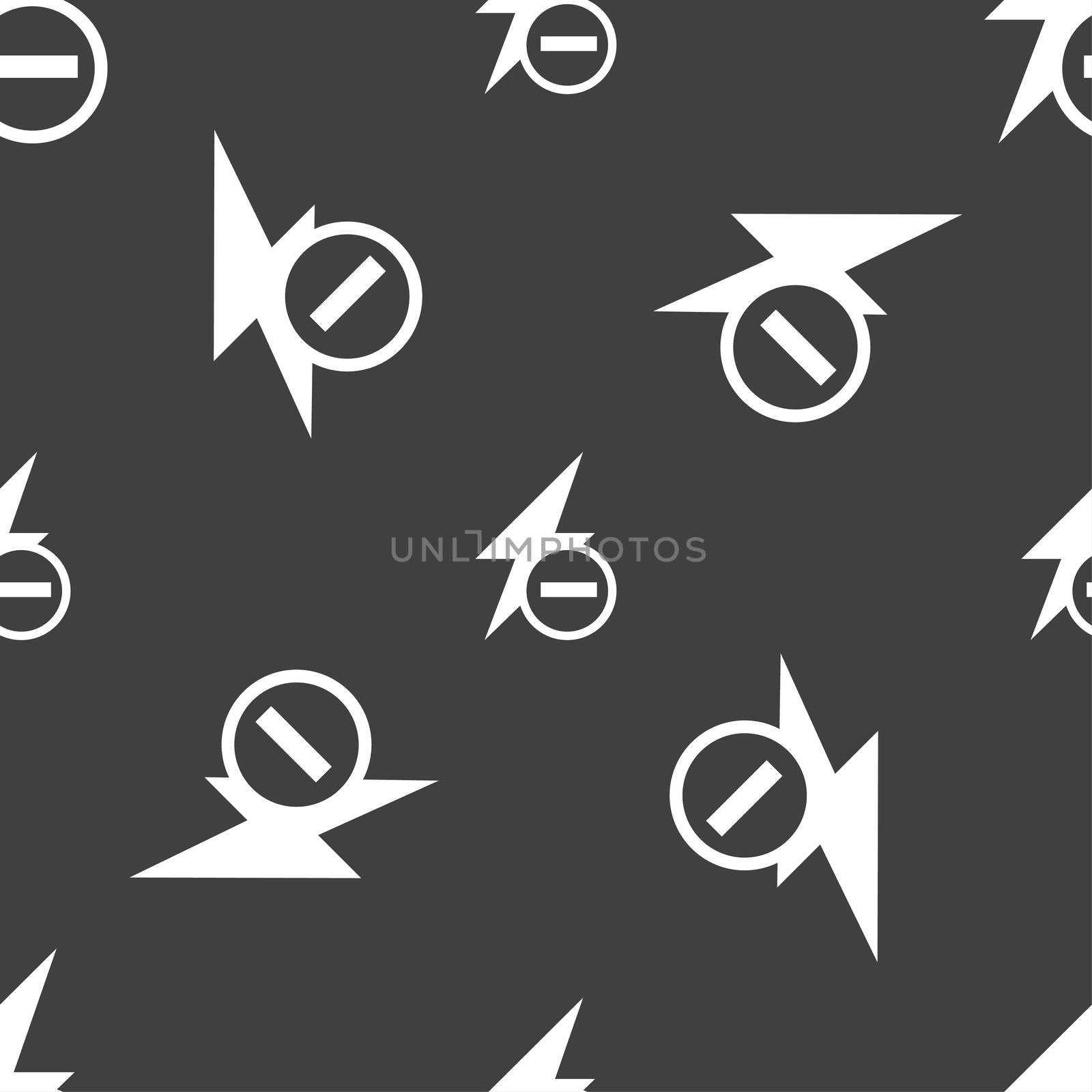 Photo flash icon sign. Seamless pattern on a gray background.  by serhii_lohvyniuk