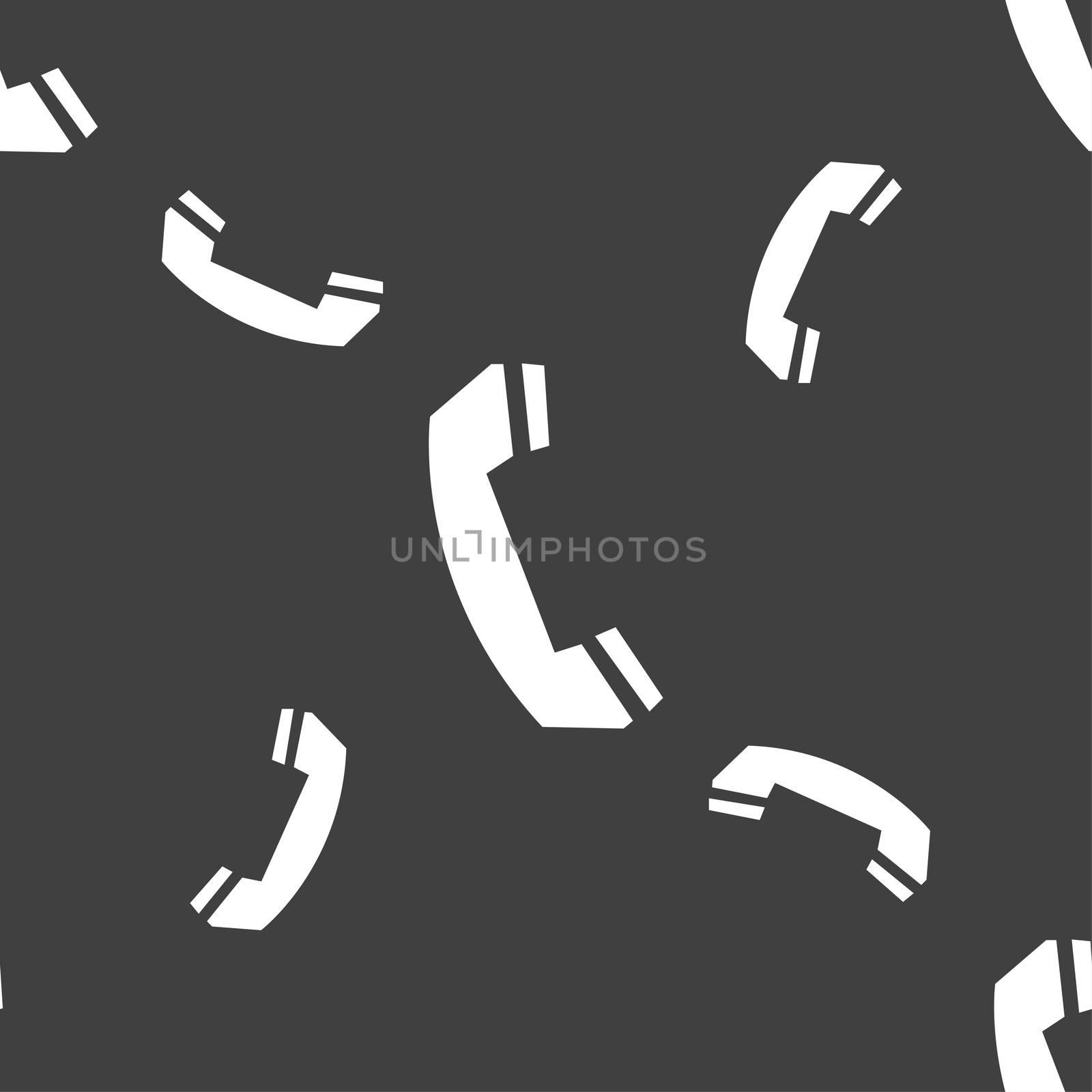 Phone sign icon. Support symbol. Call center. Seamless pattern on a gray background.  by serhii_lohvyniuk
