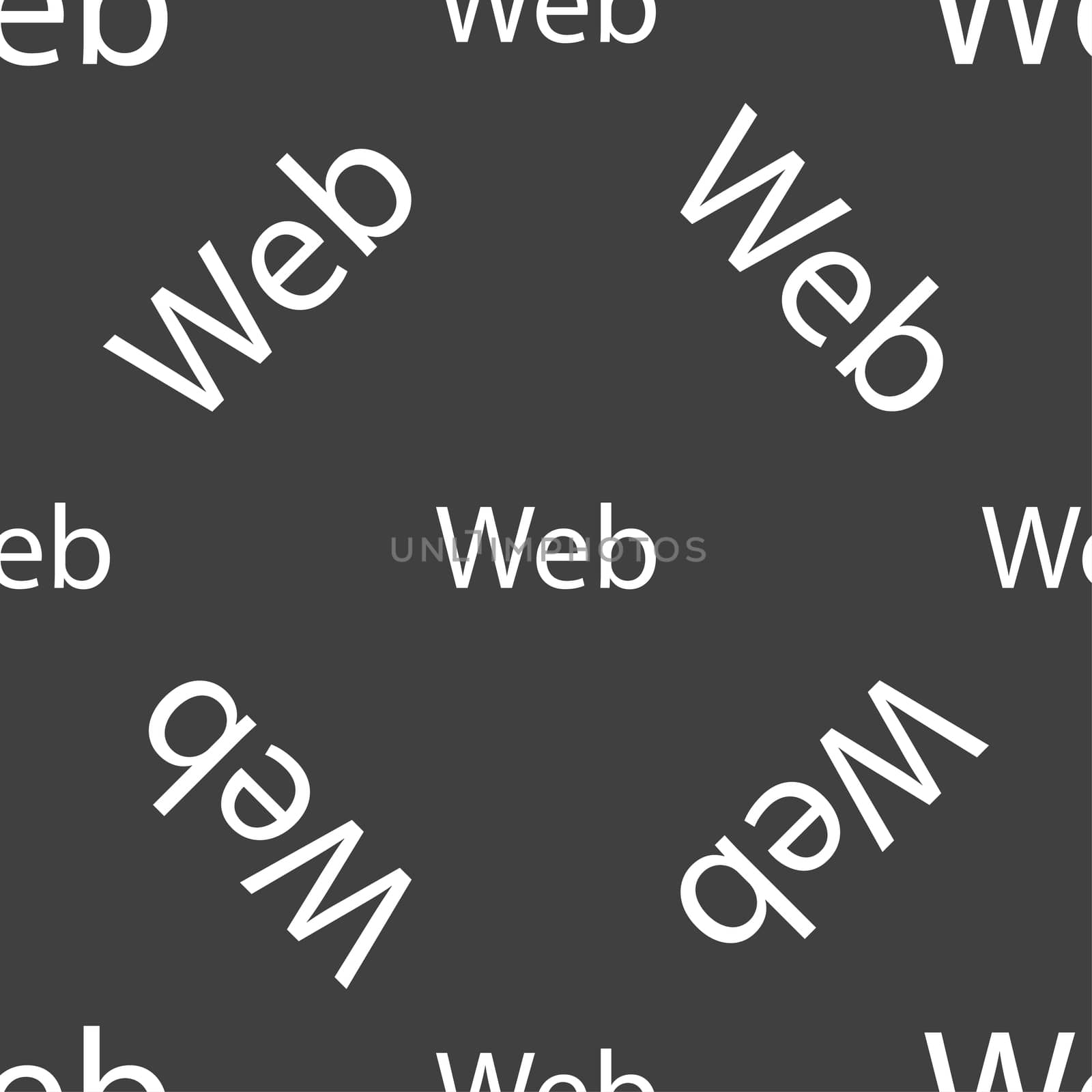 Web sign icon. World wide web symbol. Seamless pattern on a gray background. illustration