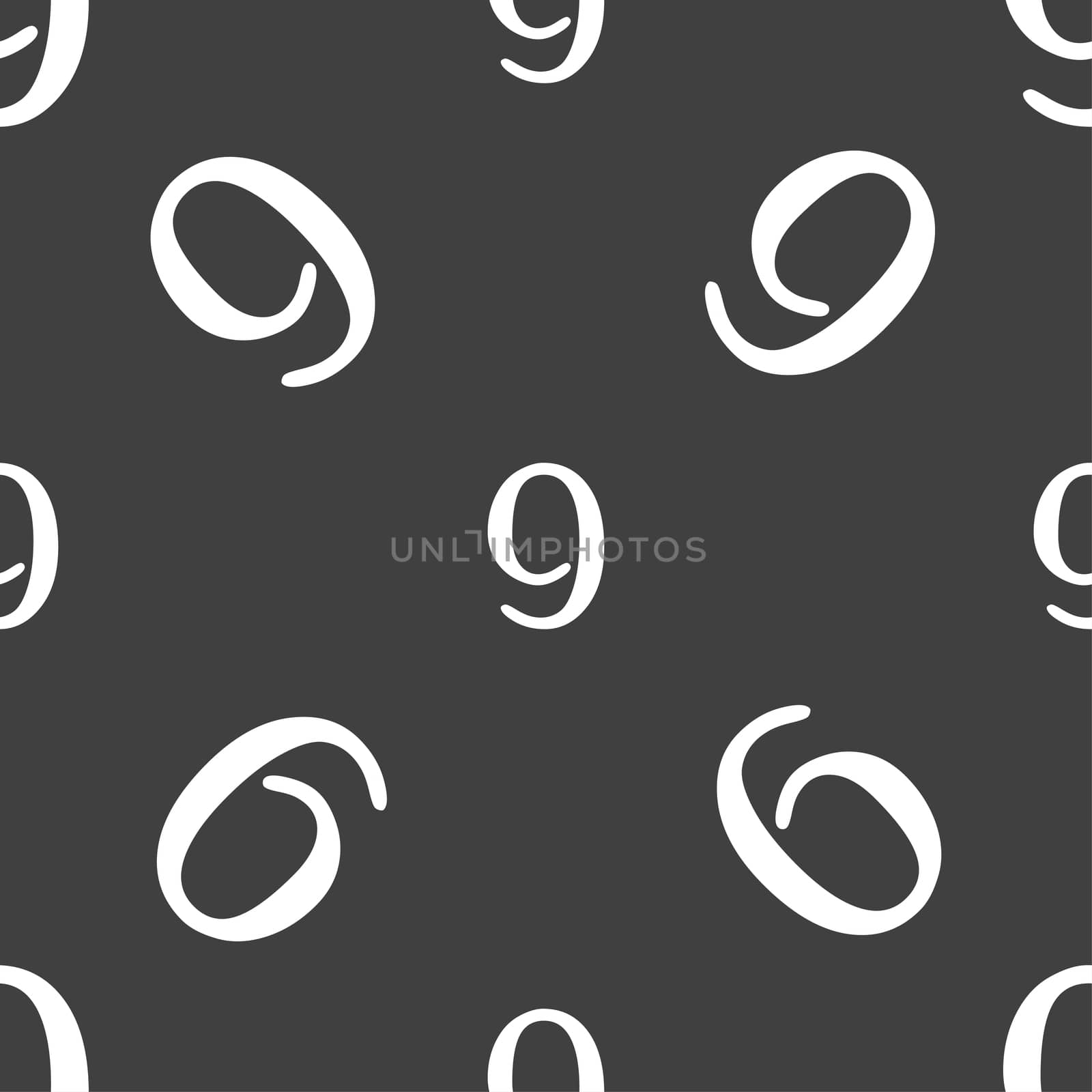 number Nine icon sign. Seamless pattern on a gray background.  by serhii_lohvyniuk