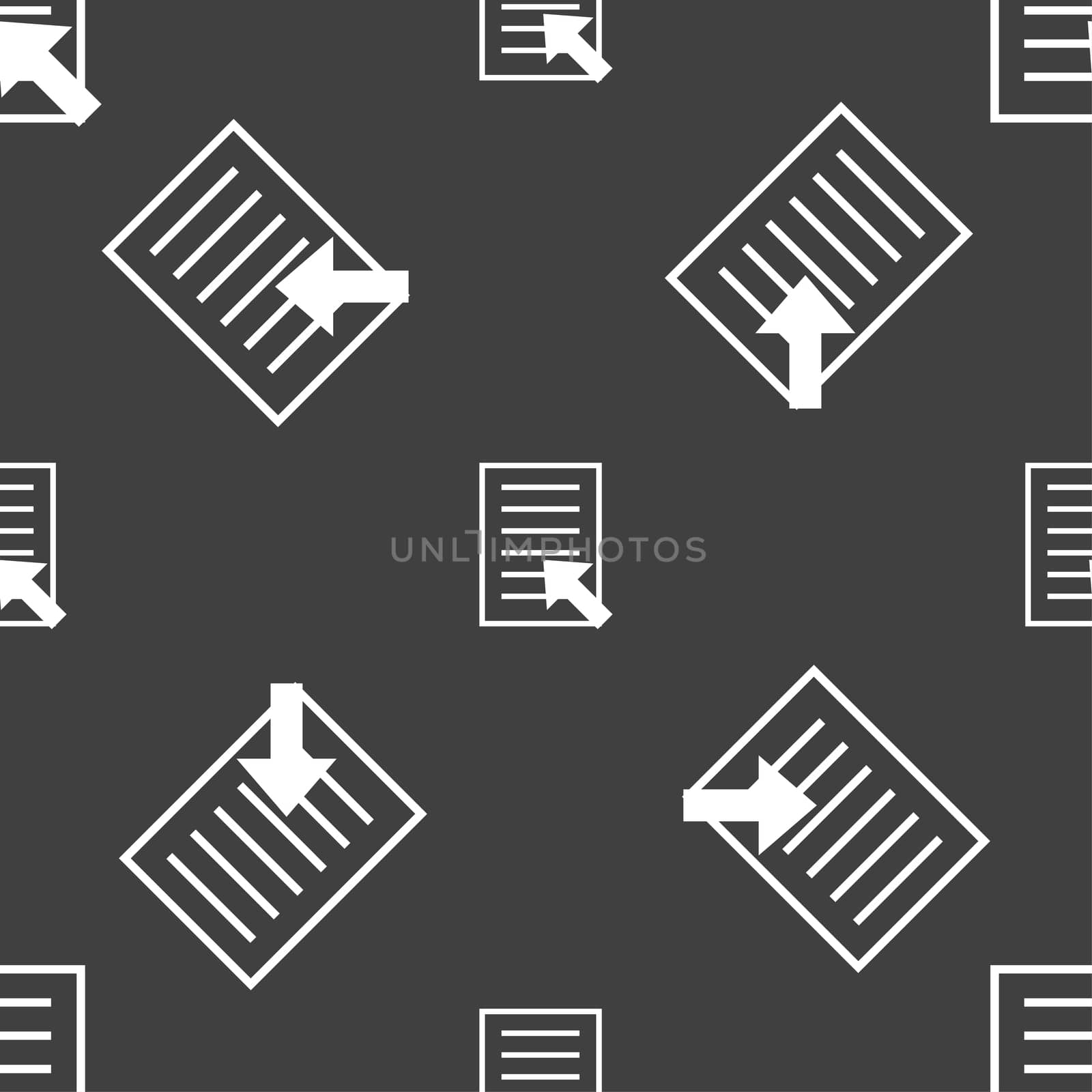 Text file sign icon. File document symbol. Seamless pattern on a gray background.  by serhii_lohvyniuk