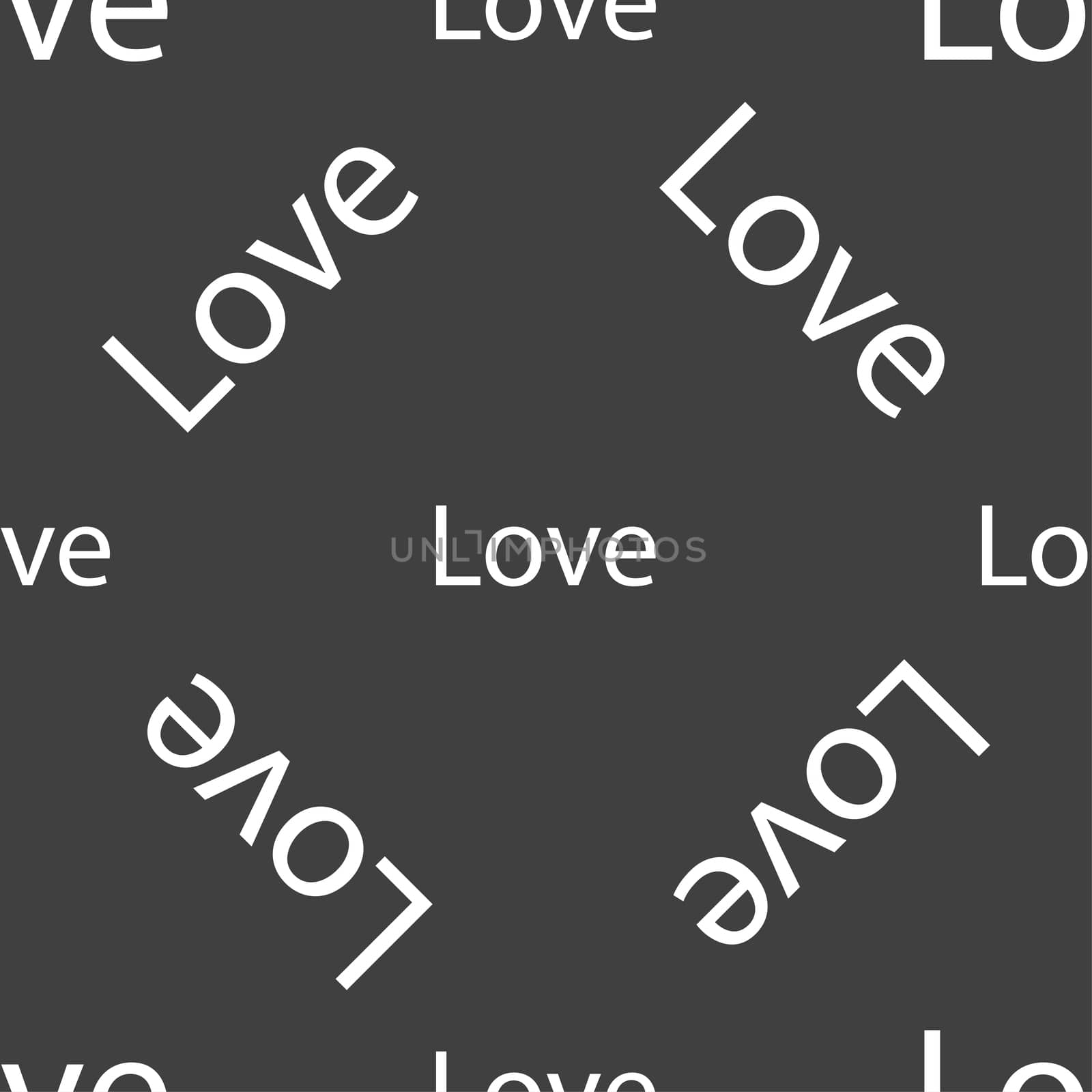 Love you sign icon. Valentines day symbol. Seamless pattern on a gray background.  by serhii_lohvyniuk