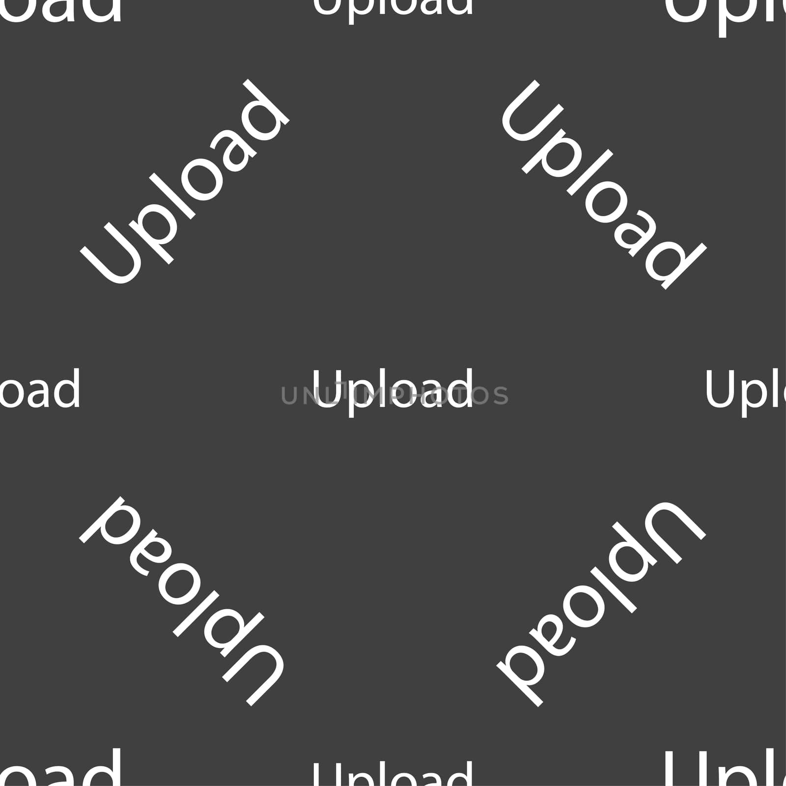 Upload sign icon. Load symbol. Seamless pattern on a gray background.  by serhii_lohvyniuk