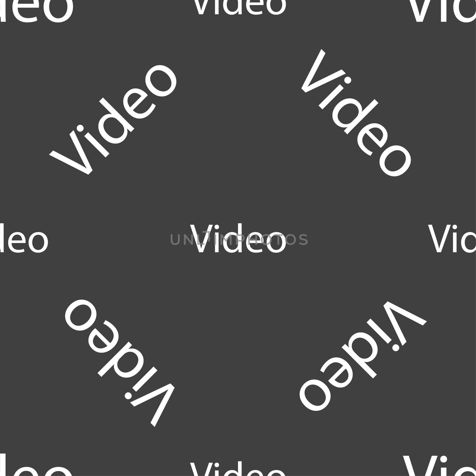 Play video sign icon. Player navigation symbol. Seamless pattern on a gray background.  by serhii_lohvyniuk