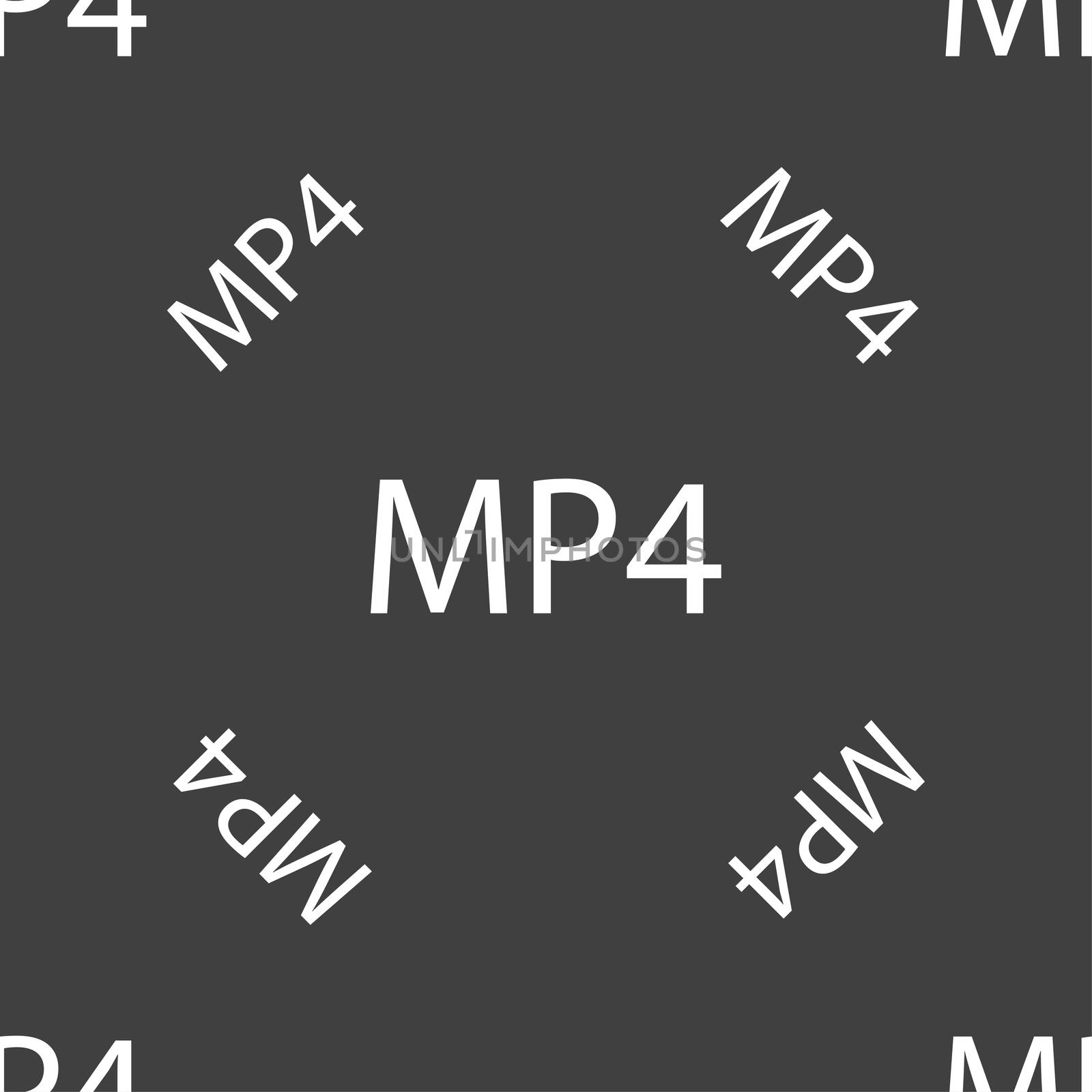 Mpeg4 video format sign icon. symbol. Seamless pattern on a gray background.  by serhii_lohvyniuk