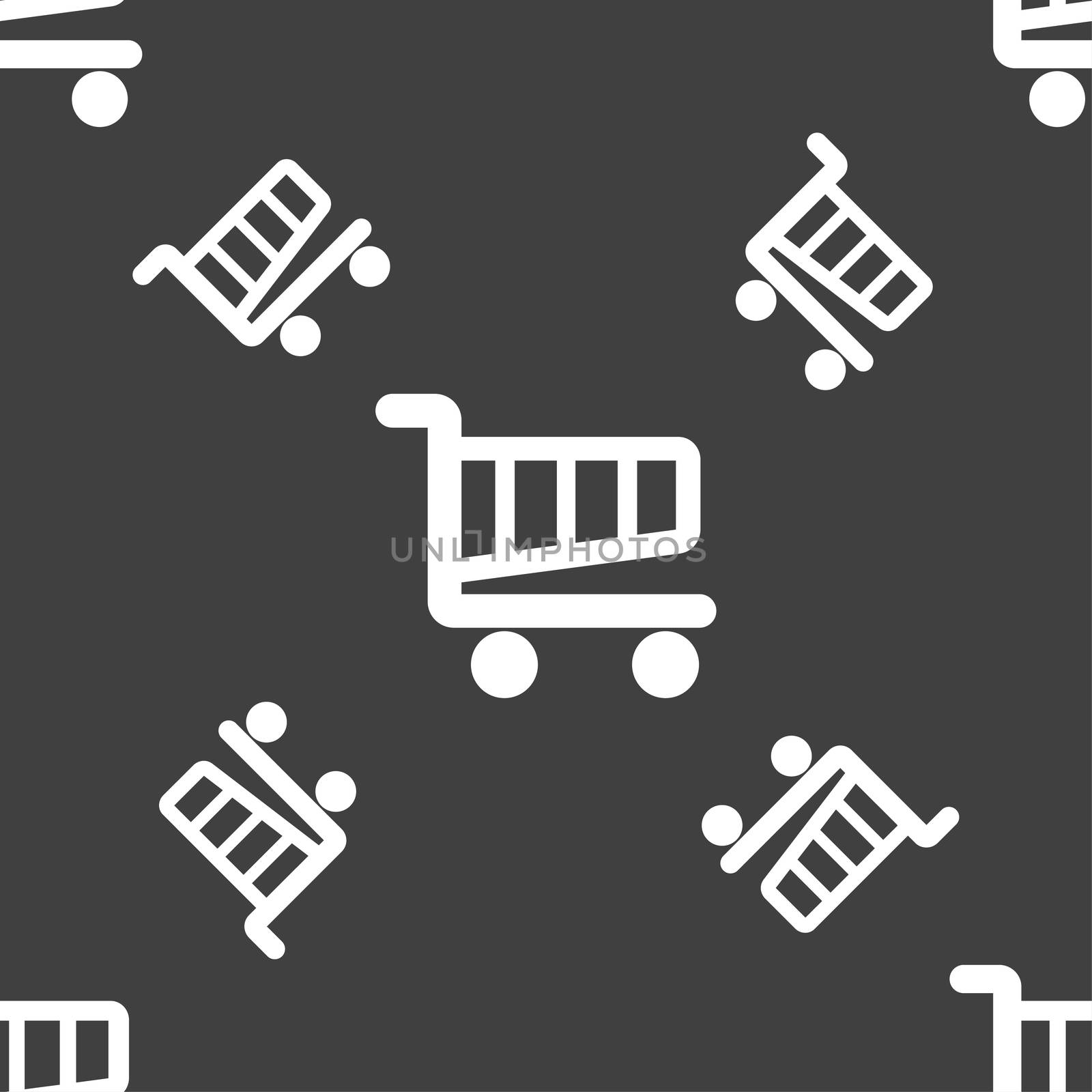 Shopping Cart sign icon. Online buying button. Seamless pattern on a gray background.  by serhii_lohvyniuk