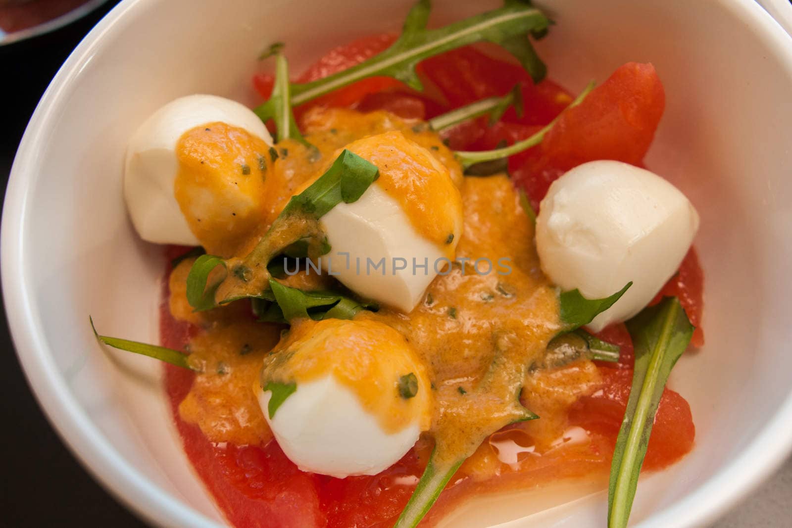 starter salad with tomatoes and eggs