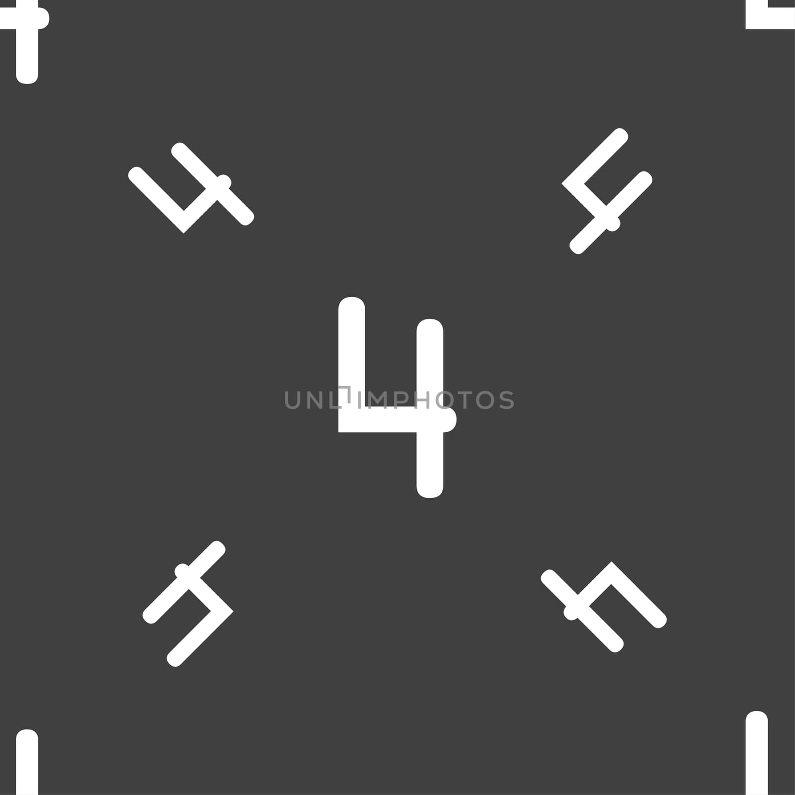 number four icon sign. Seamless pattern on a gray background.  by serhii_lohvyniuk