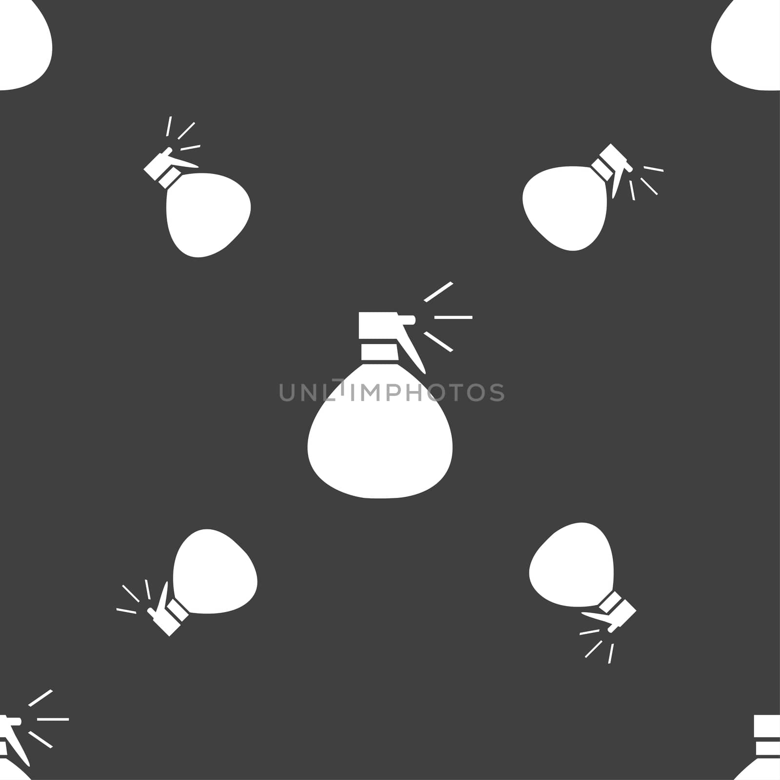plastic spray of water icon sign. Seamless pattern on a gray background. illustration