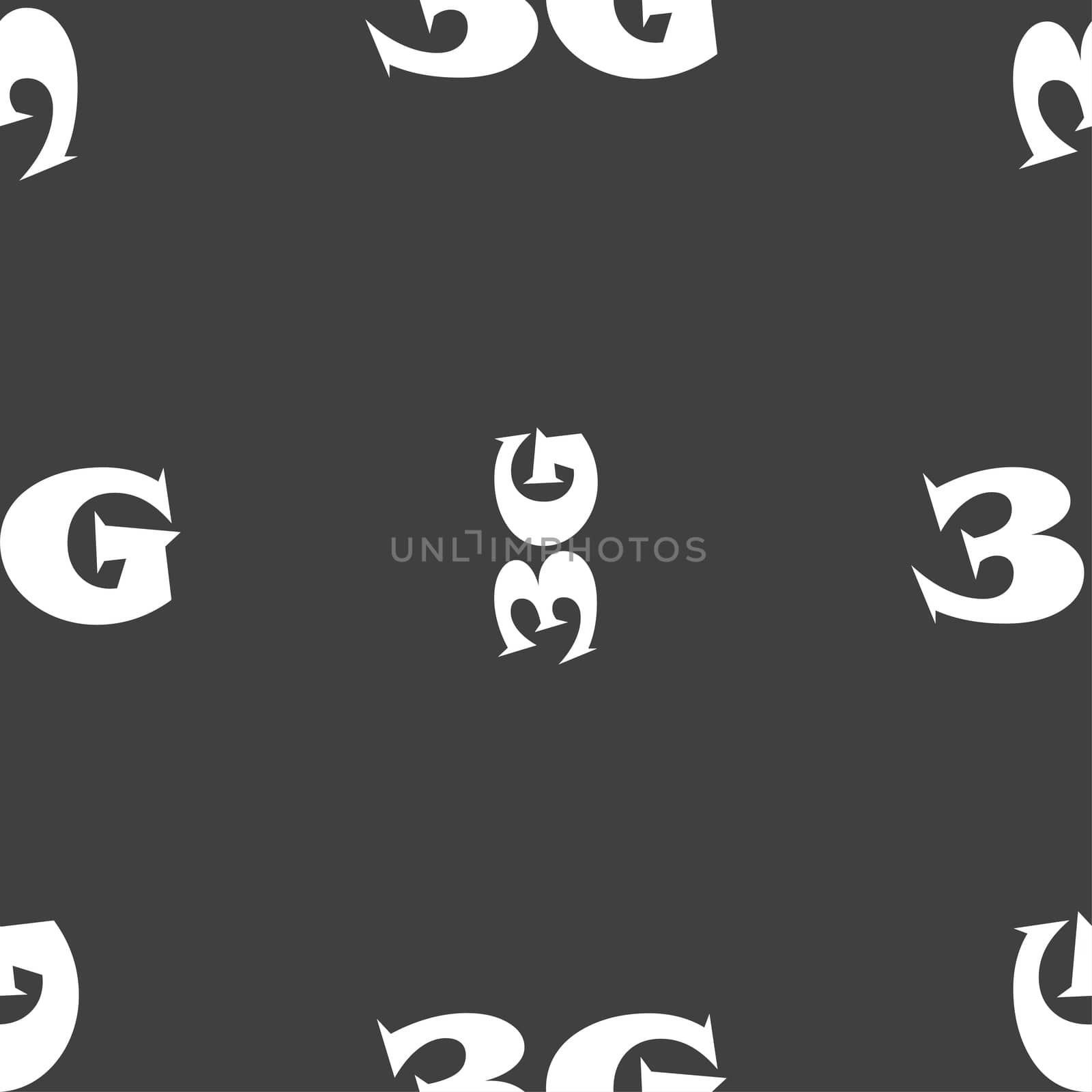 3G sign icon. Mobile telecommunications technology symbol. Seamless pattern on a gray background.  by serhii_lohvyniuk