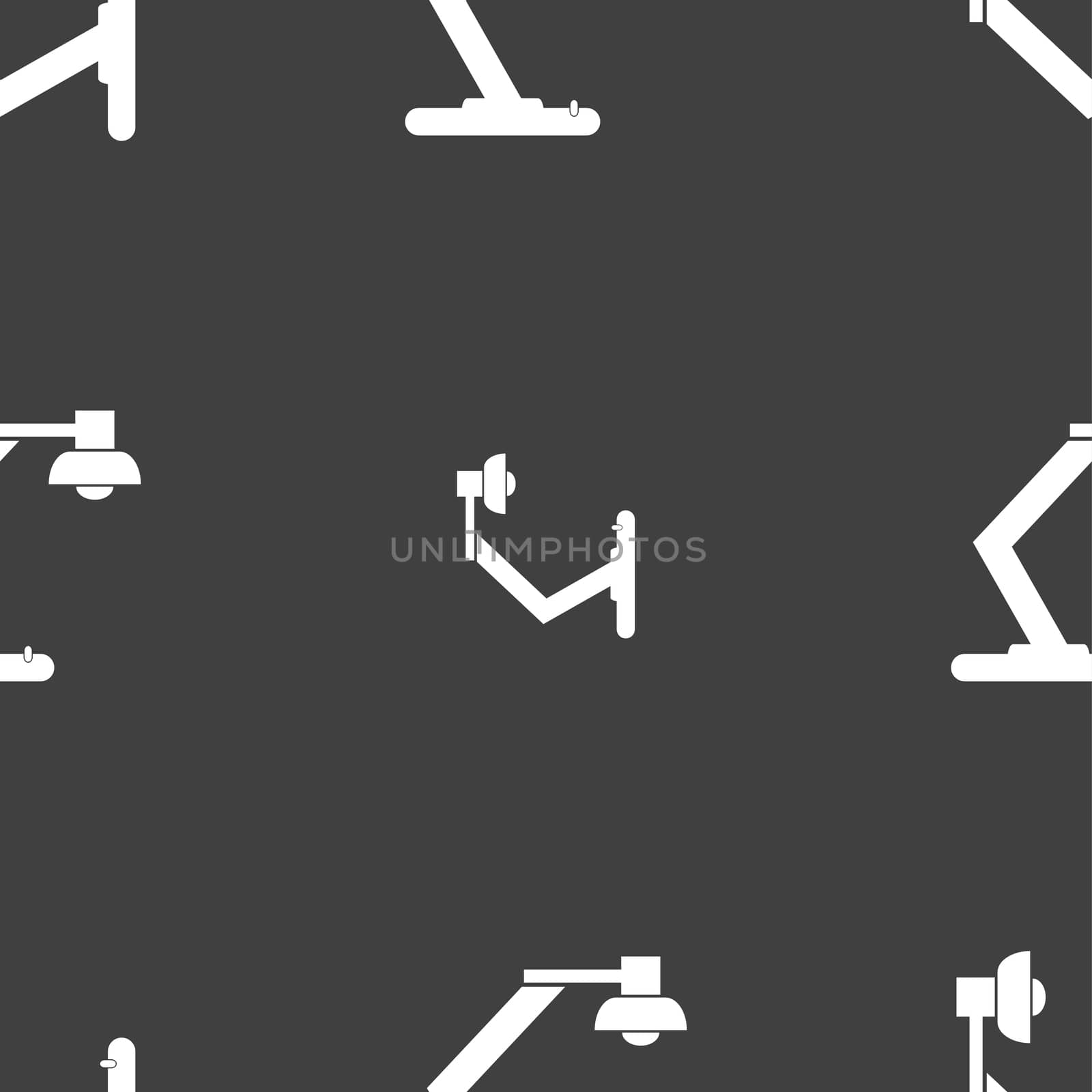 light, bulb, electricity icon sign. Seamless pattern on a gray background. illustration