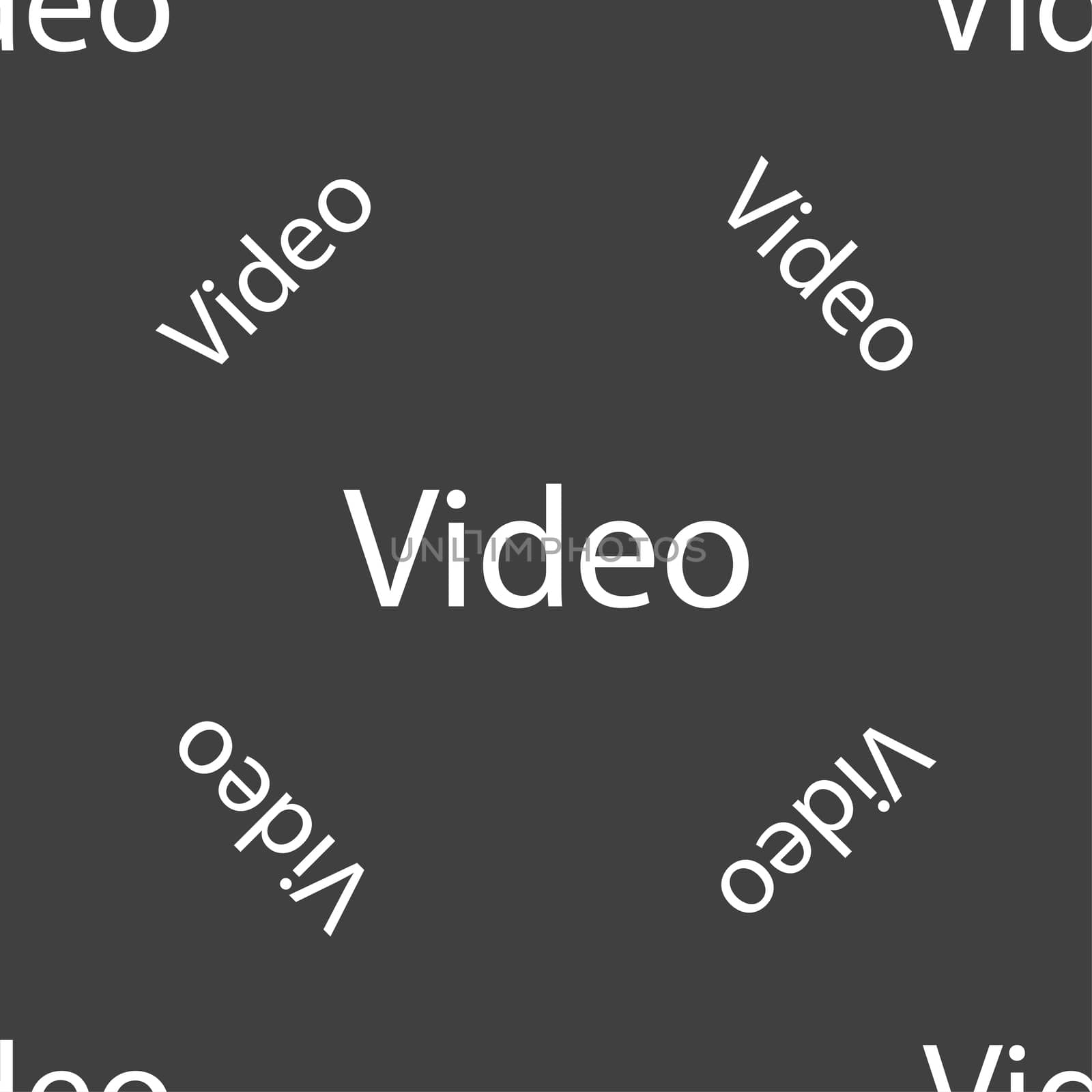 Play video sign icon. Player navigation symbol. Seamless pattern on a gray background.  by serhii_lohvyniuk