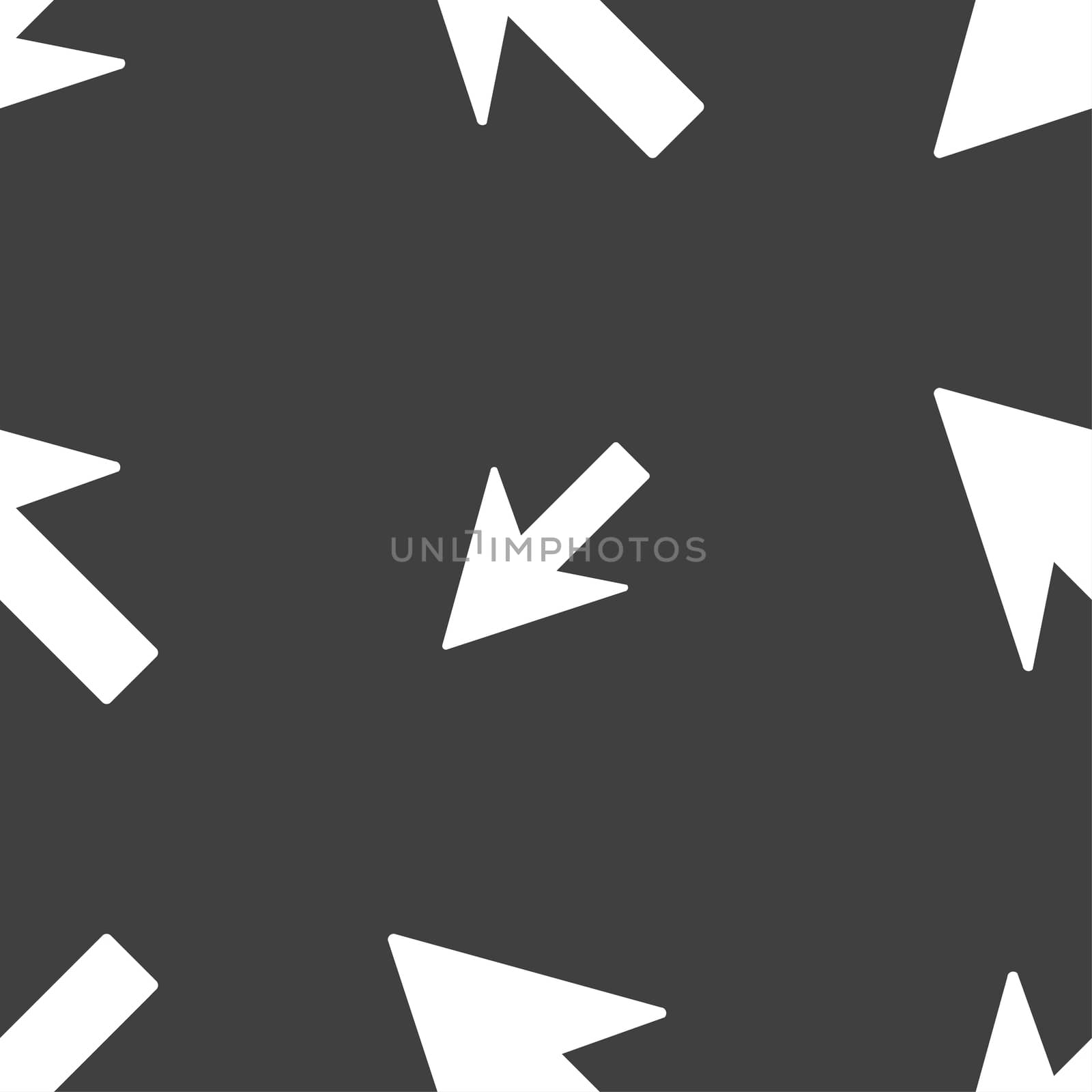 Cursor, arrow icon sign. Seamless pattern on a gray background. illustration