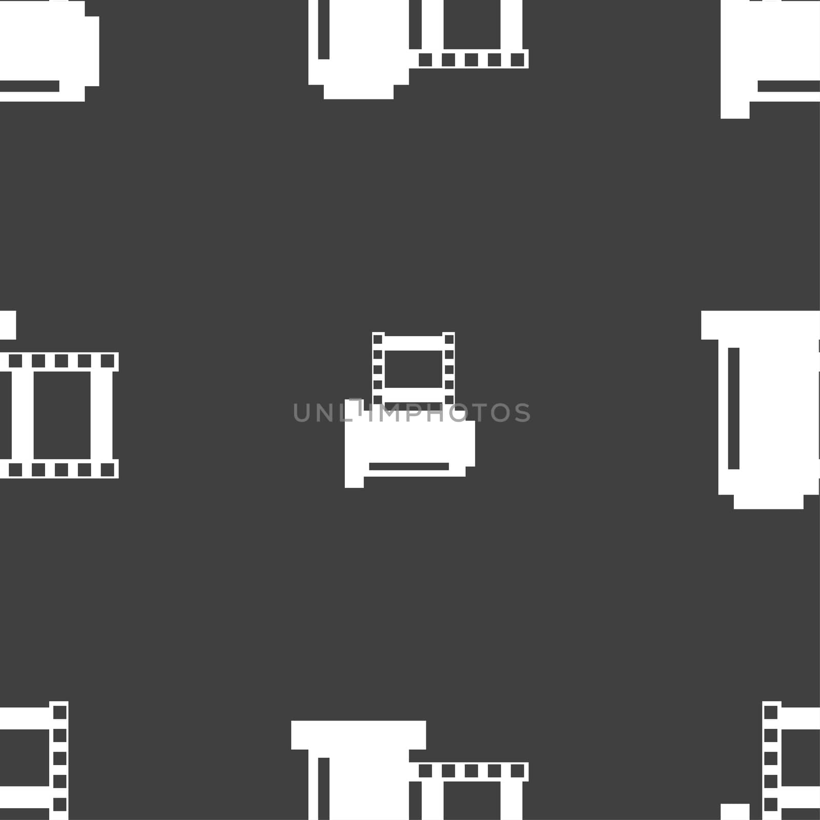 negative films icon symbol.. Seamless pattern on a gray background. illustration